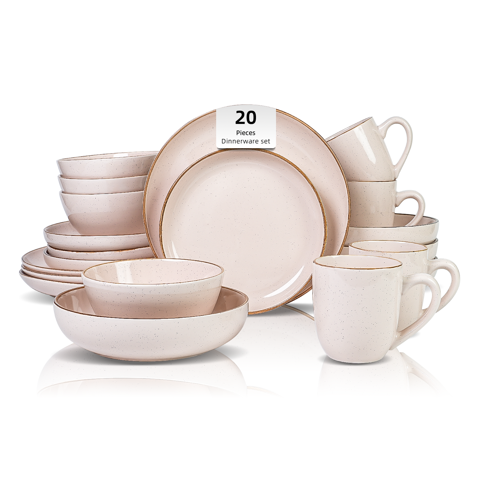 Euro-Nordic Speckled Stoneware Dinnerware Set