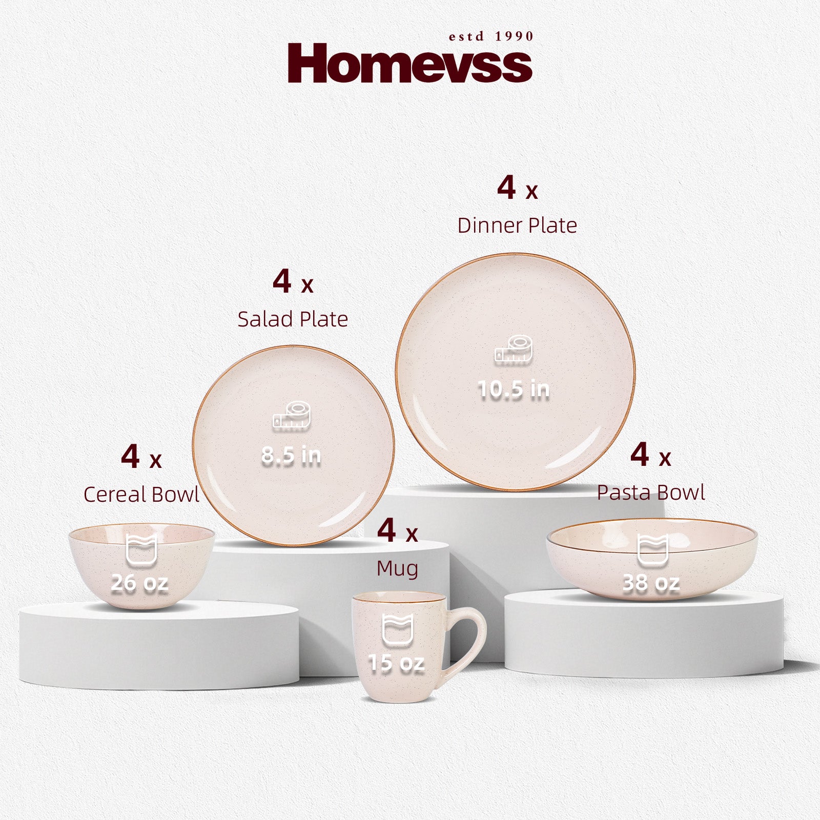 Euro-Nordic Speckled Stoneware Dinnerware Set