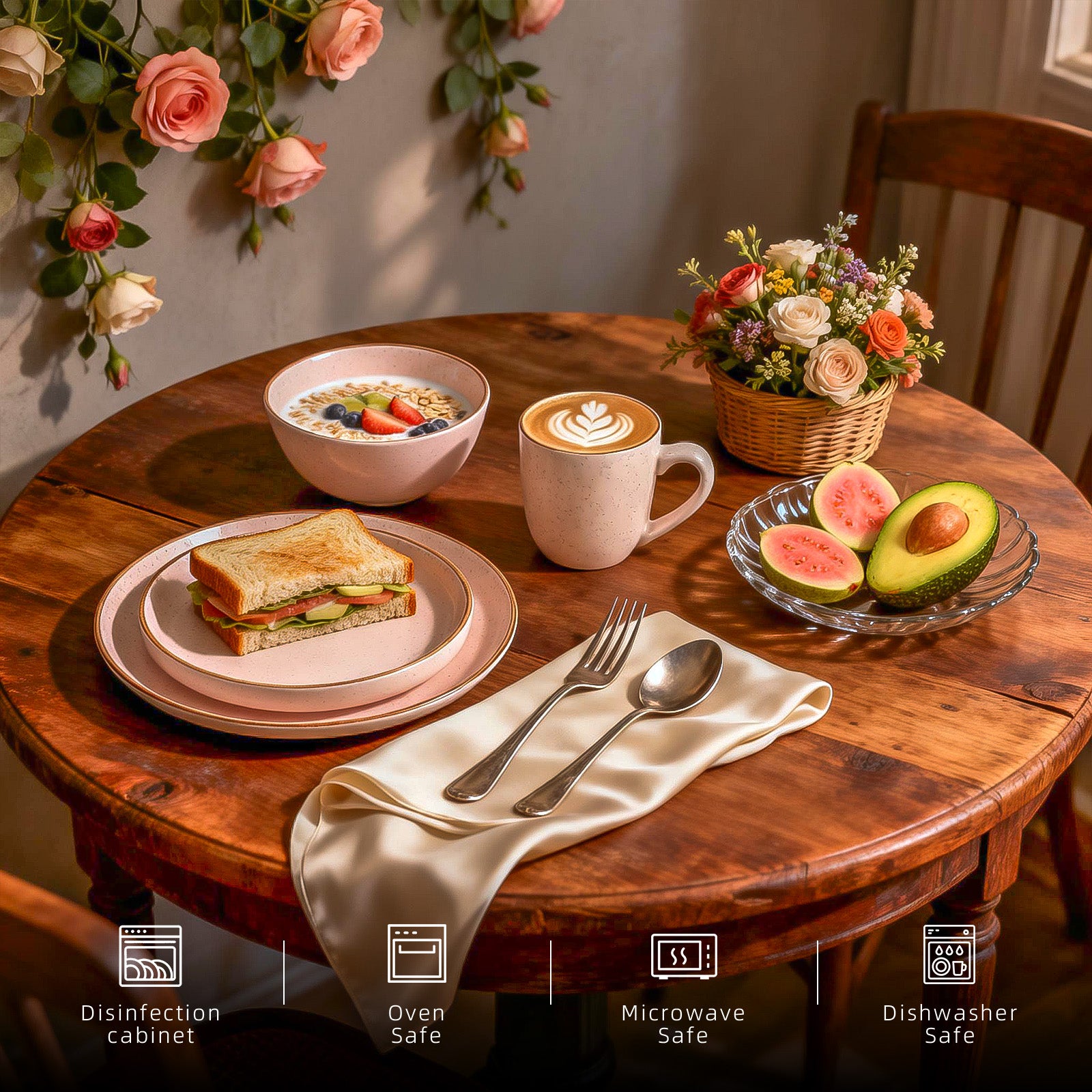 Euro-Nordic Speckled Stoneware Dinnerware Set