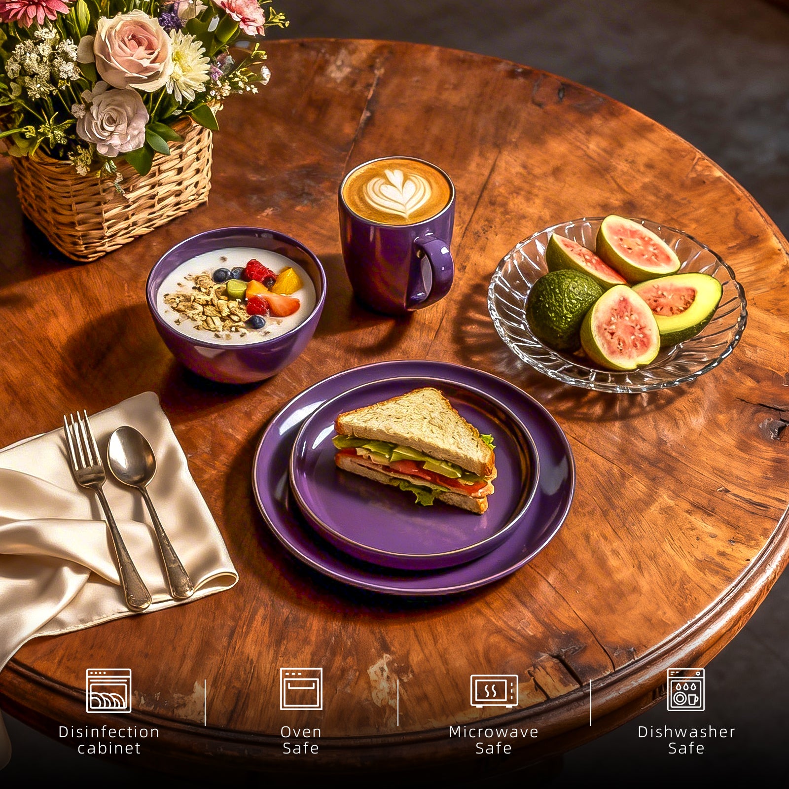 Euro-Nordic Speckled Stoneware Dinnerware Set