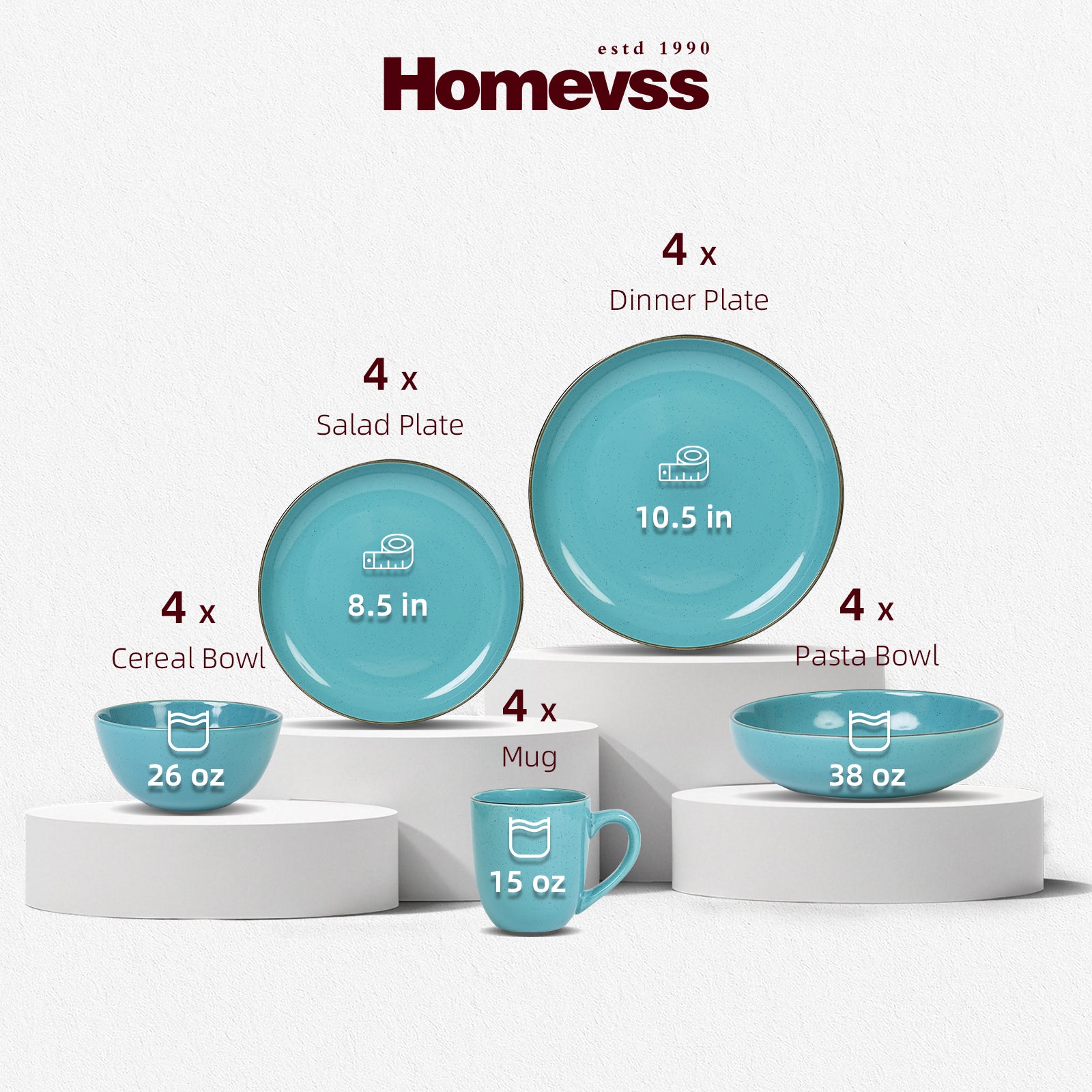 Euro-Nordic Speckled Stoneware Dinnerware Set