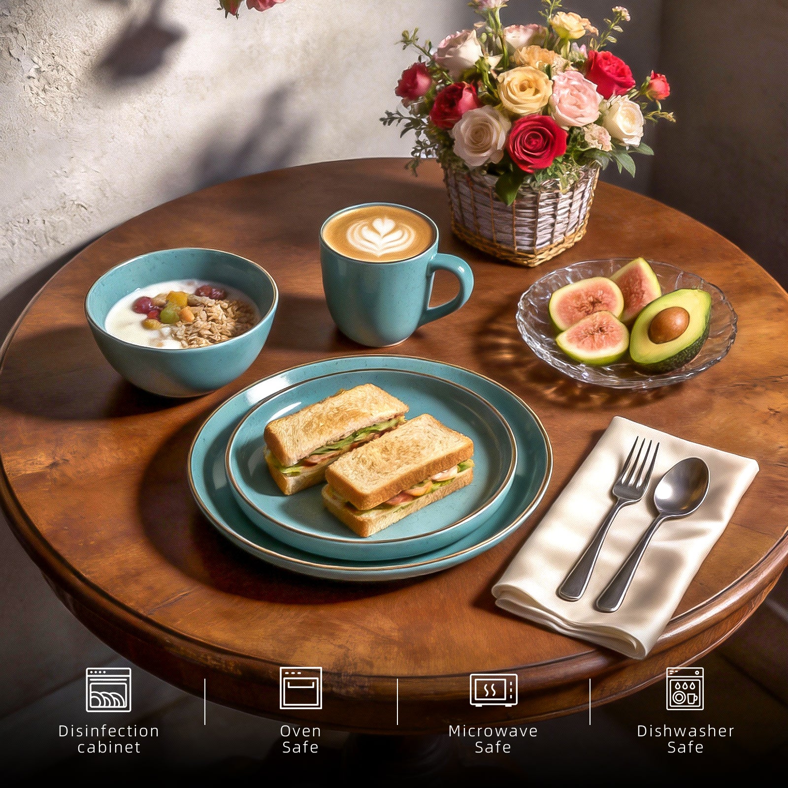 Euro-Nordic Speckled Stoneware Dinnerware Set