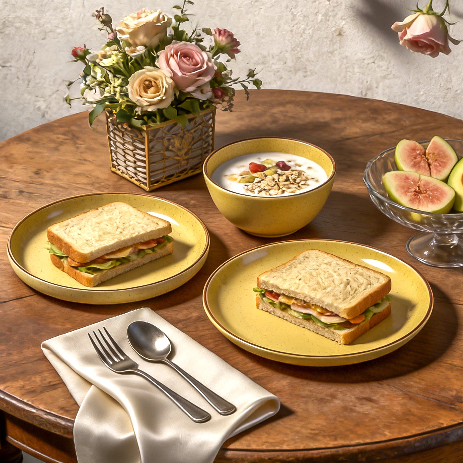 Euro-Nordic Speckled Stoneware Dinnerware Set