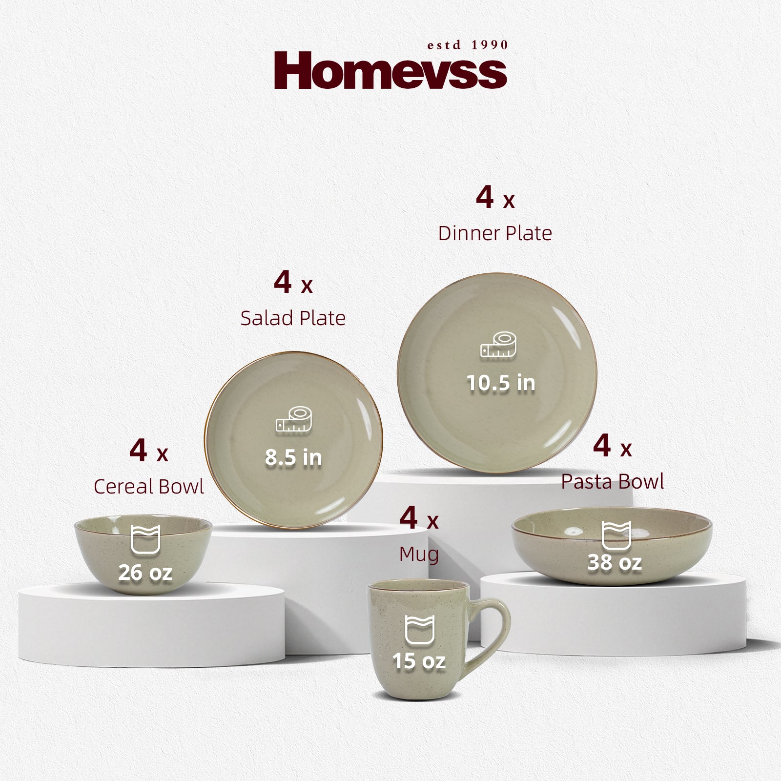 Euro Nordic Shiny Glaze Stoneware Dinnerware Set (20-Piece, Service for 4)