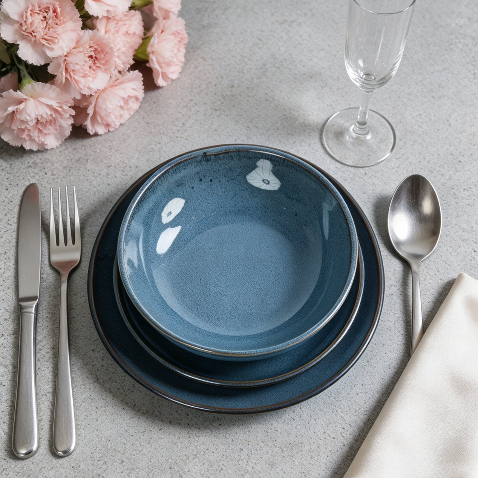 Organic Shape Stoneware Dinnerware Set