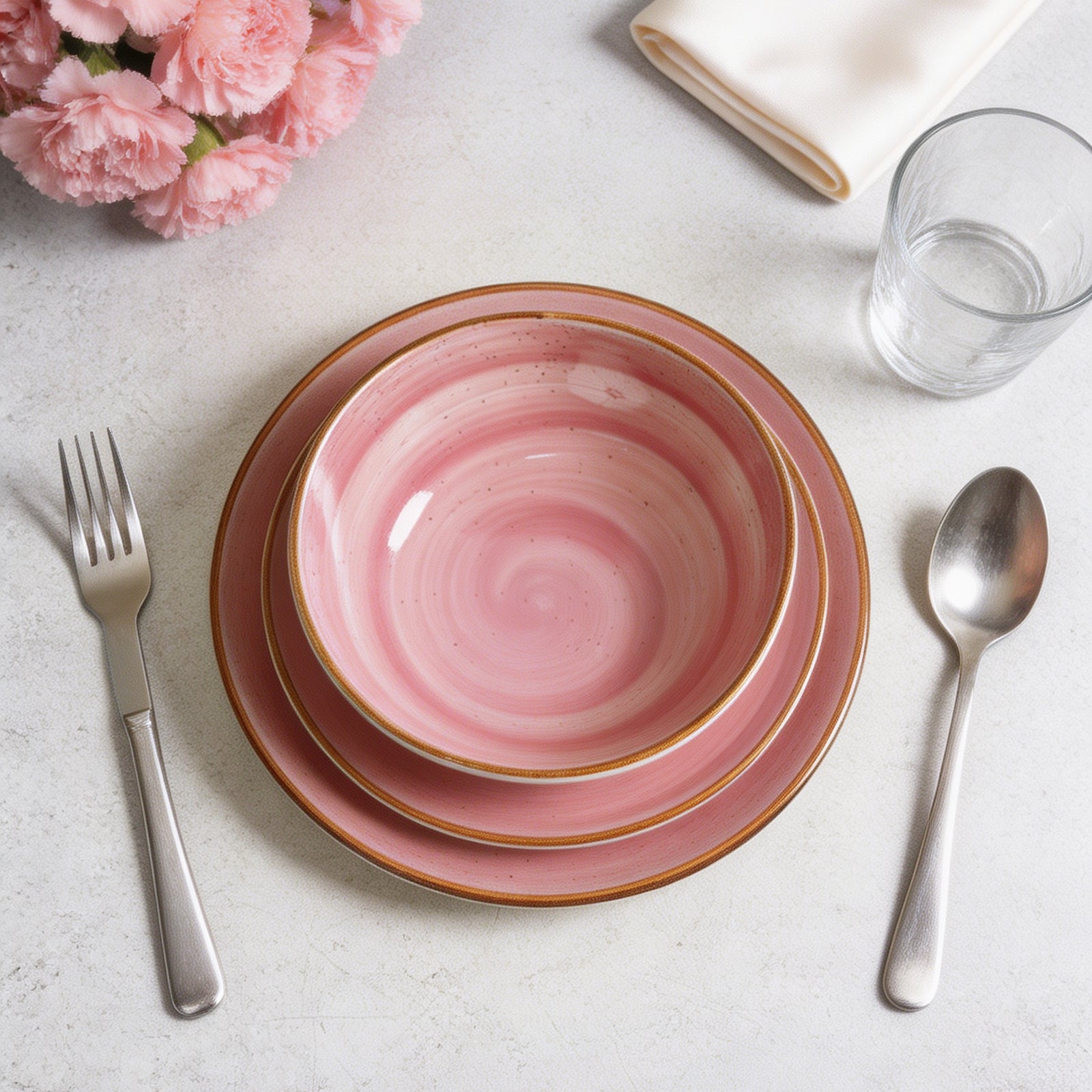 Organic Shape Stoneware Dinnerware Set