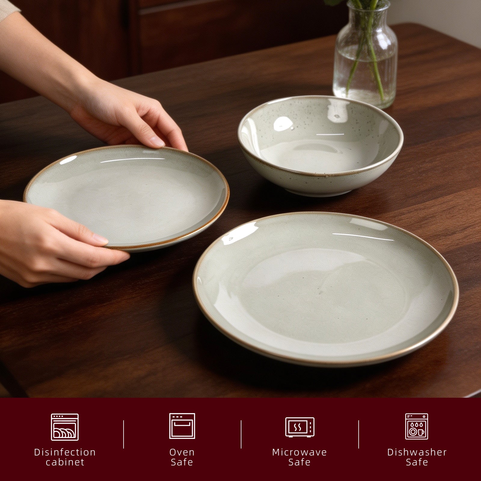 Organic Shape Stoneware Dinnerware Set