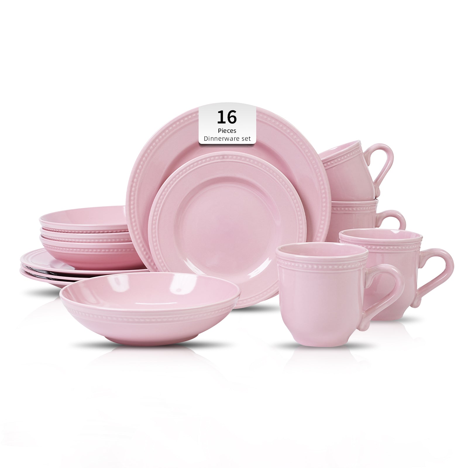 Embossed Pearl Dots Stoneware Dinnerware Set