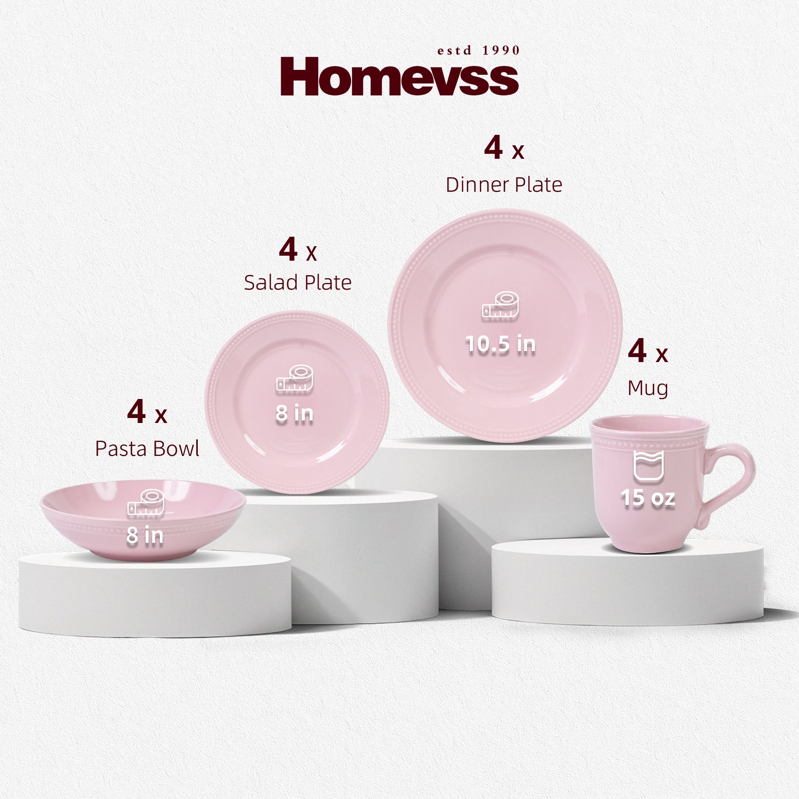Embossed Pearl Dots Stoneware Dinnerware Set