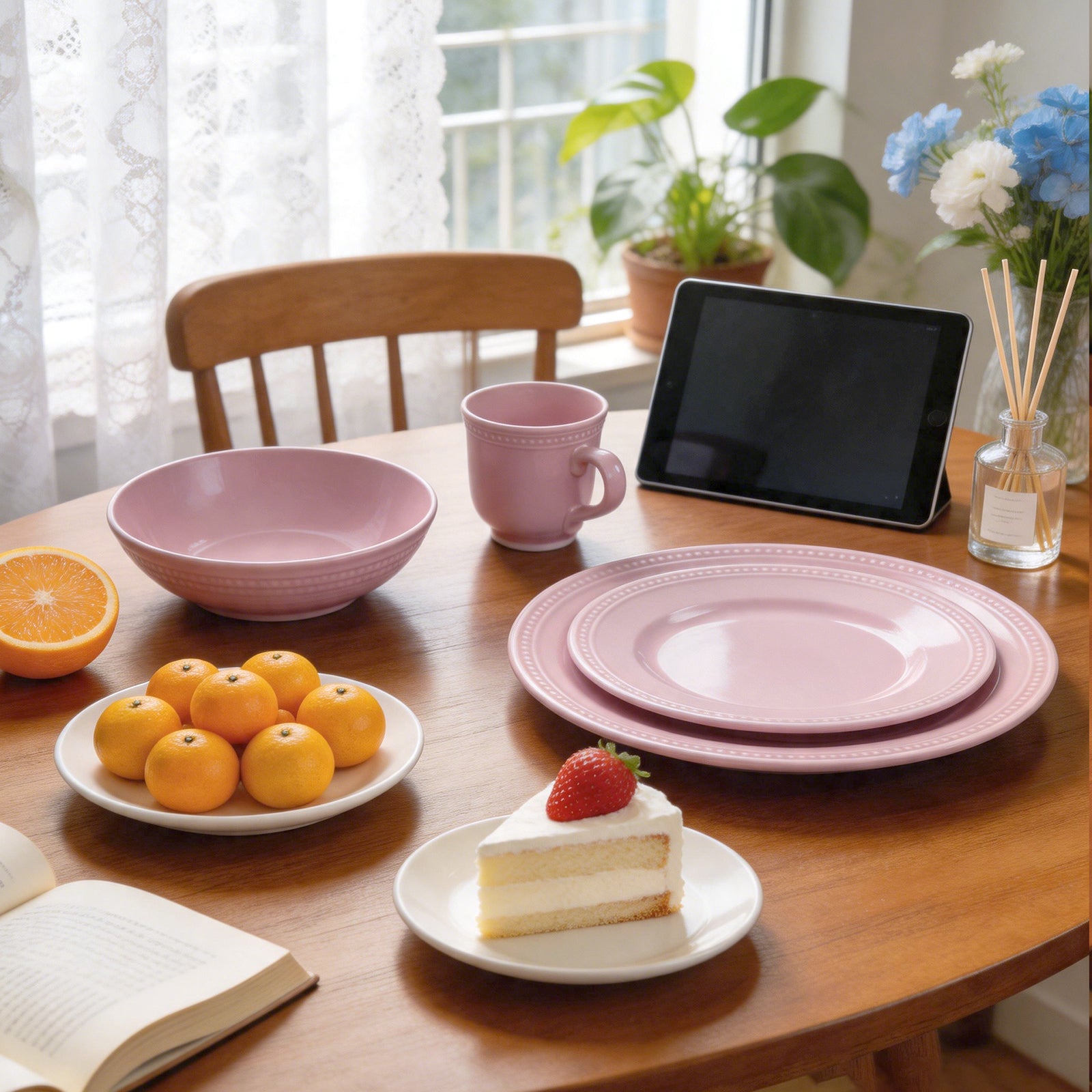 Embossed Pearl Dots Stoneware Dinnerware Set