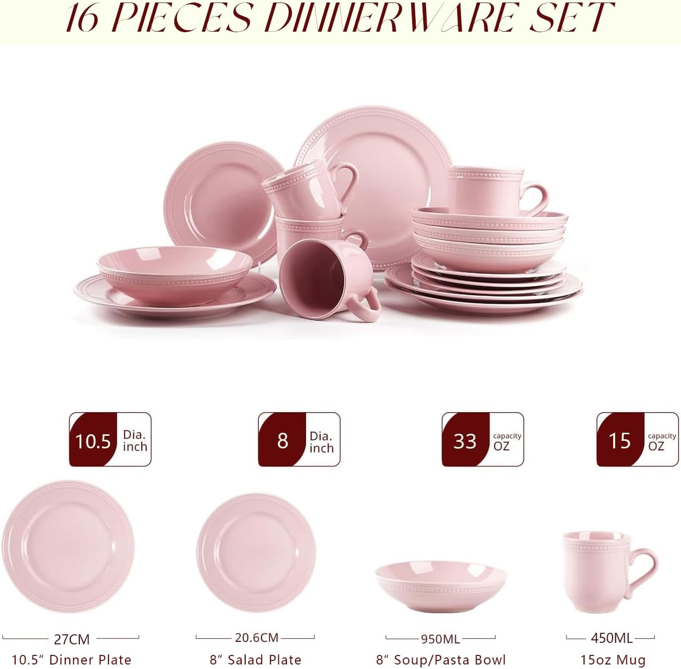 Pearl Dots Stoneware Dinnerware Set