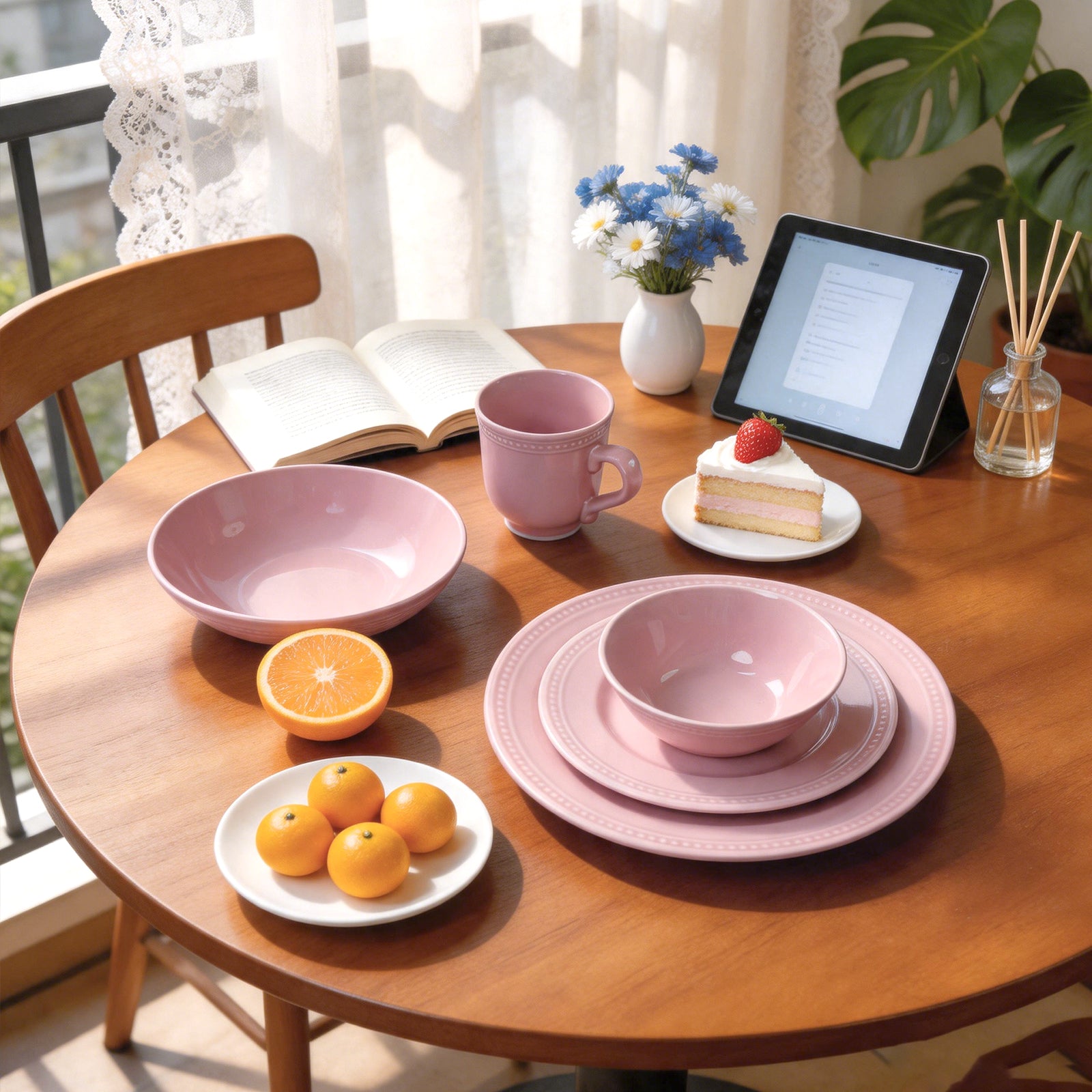 Embossed Pearl Dots Stoneware Dinnerware Set