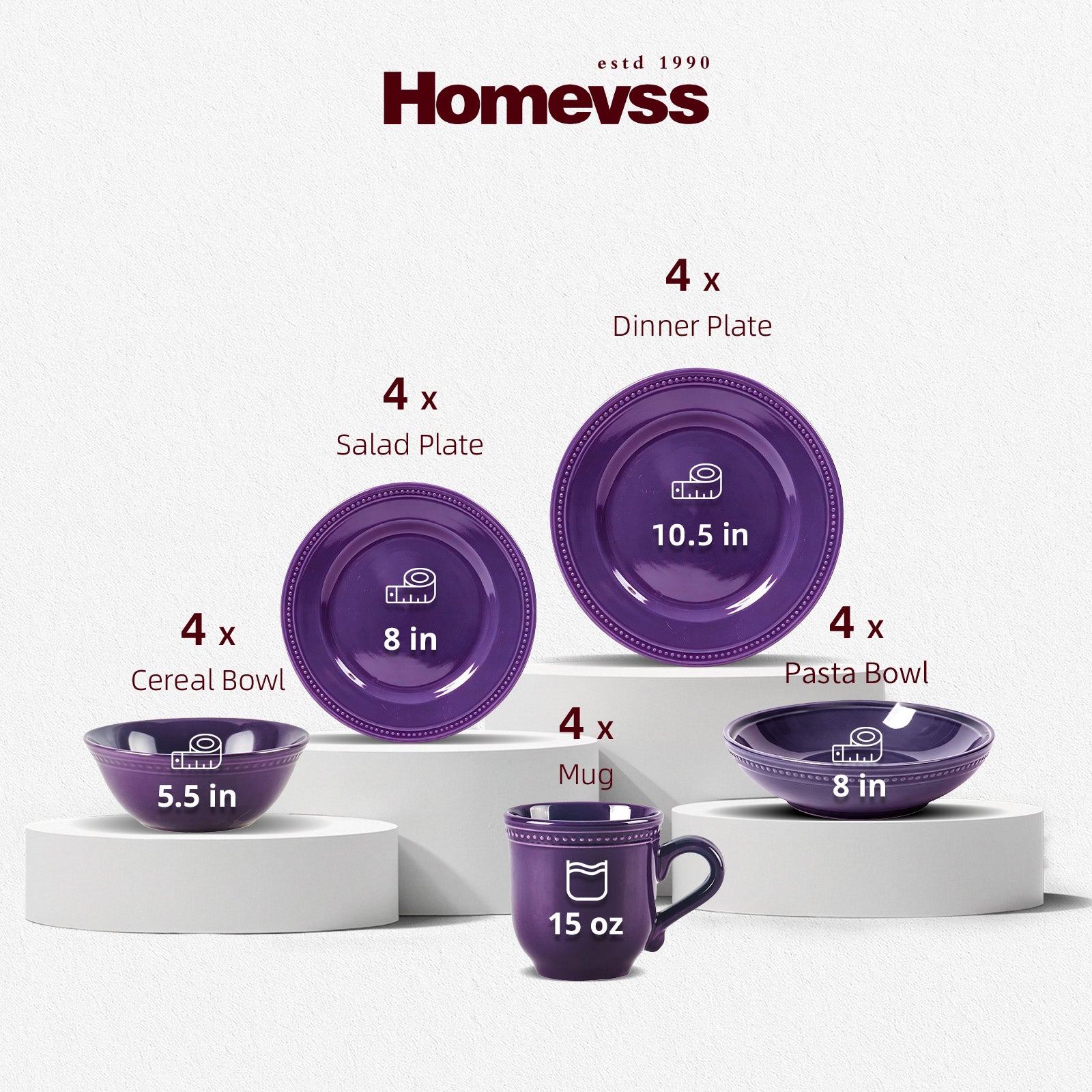 Embossed Pearl Dots Stoneware Dinnerware Set