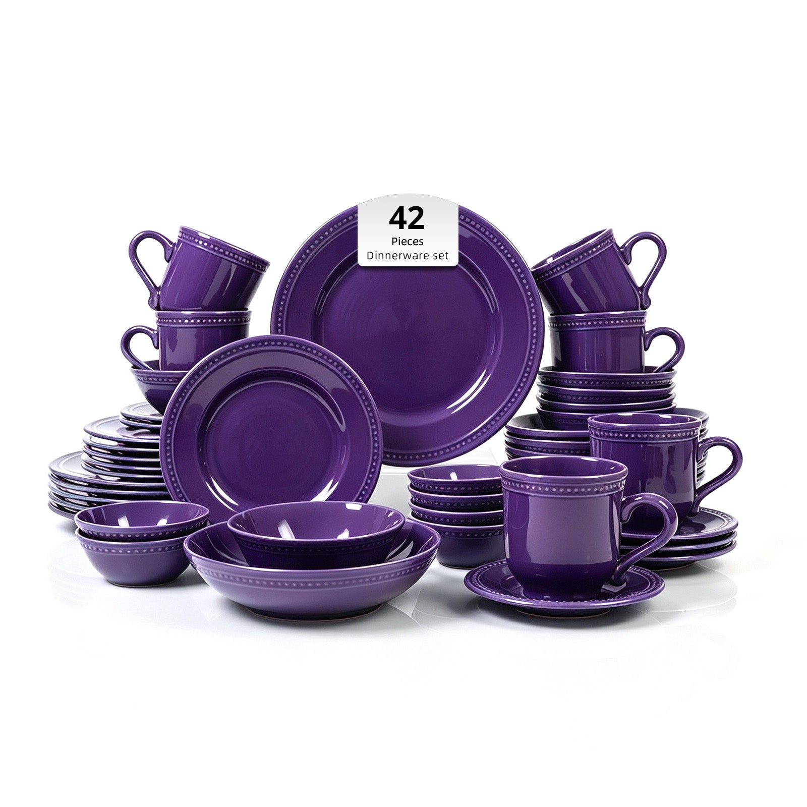 Embossed Pearl Dots Stoneware Dinnerware Set