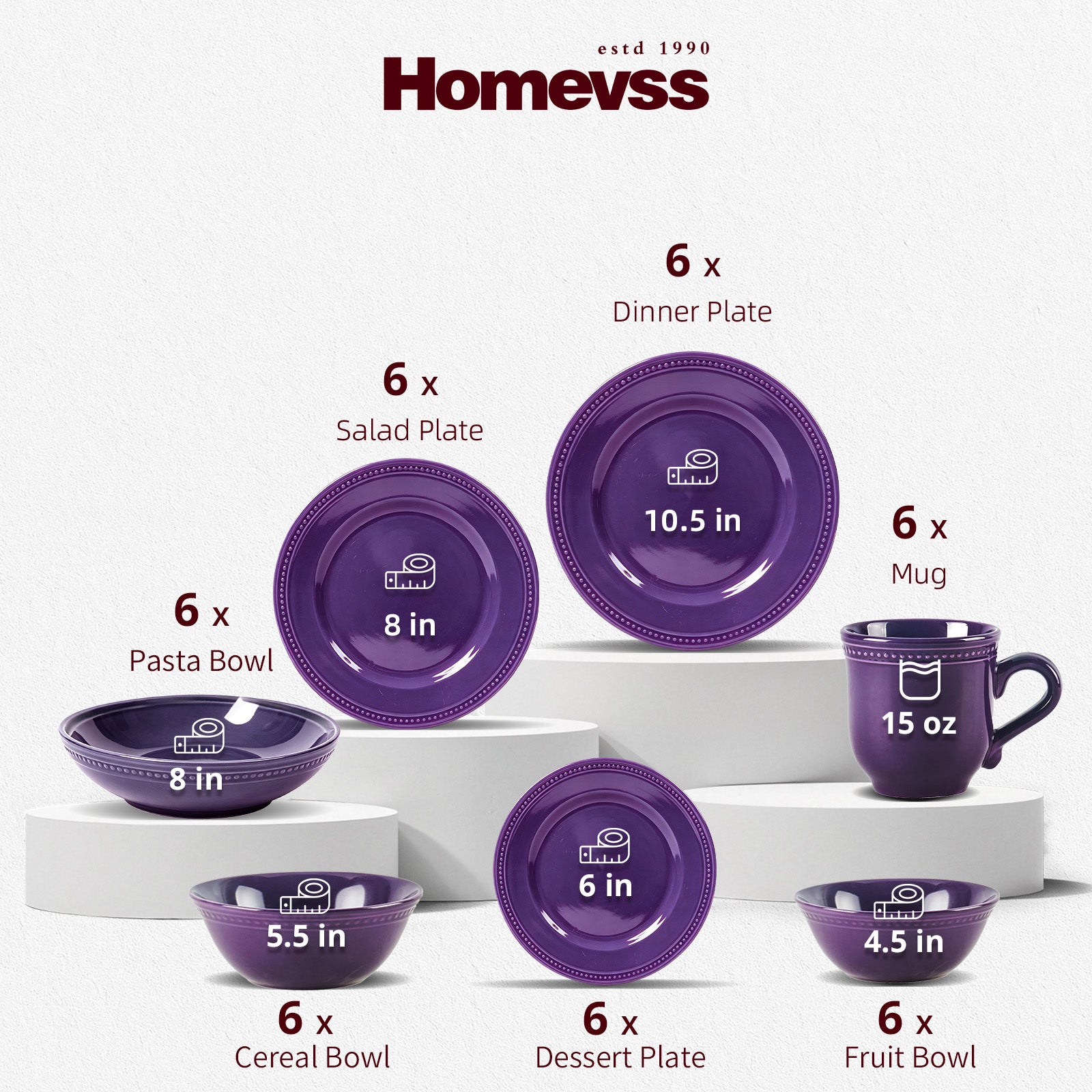 Embossed Pearl Dots Stoneware Dinnerware Set