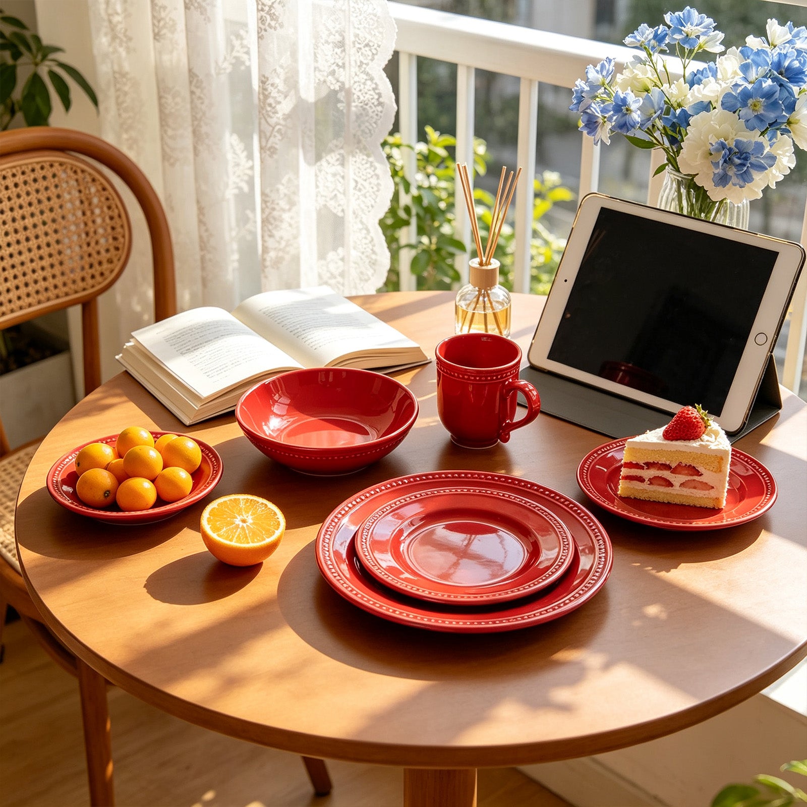 Embossed Pearl Dots Stoneware Dinnerware Set