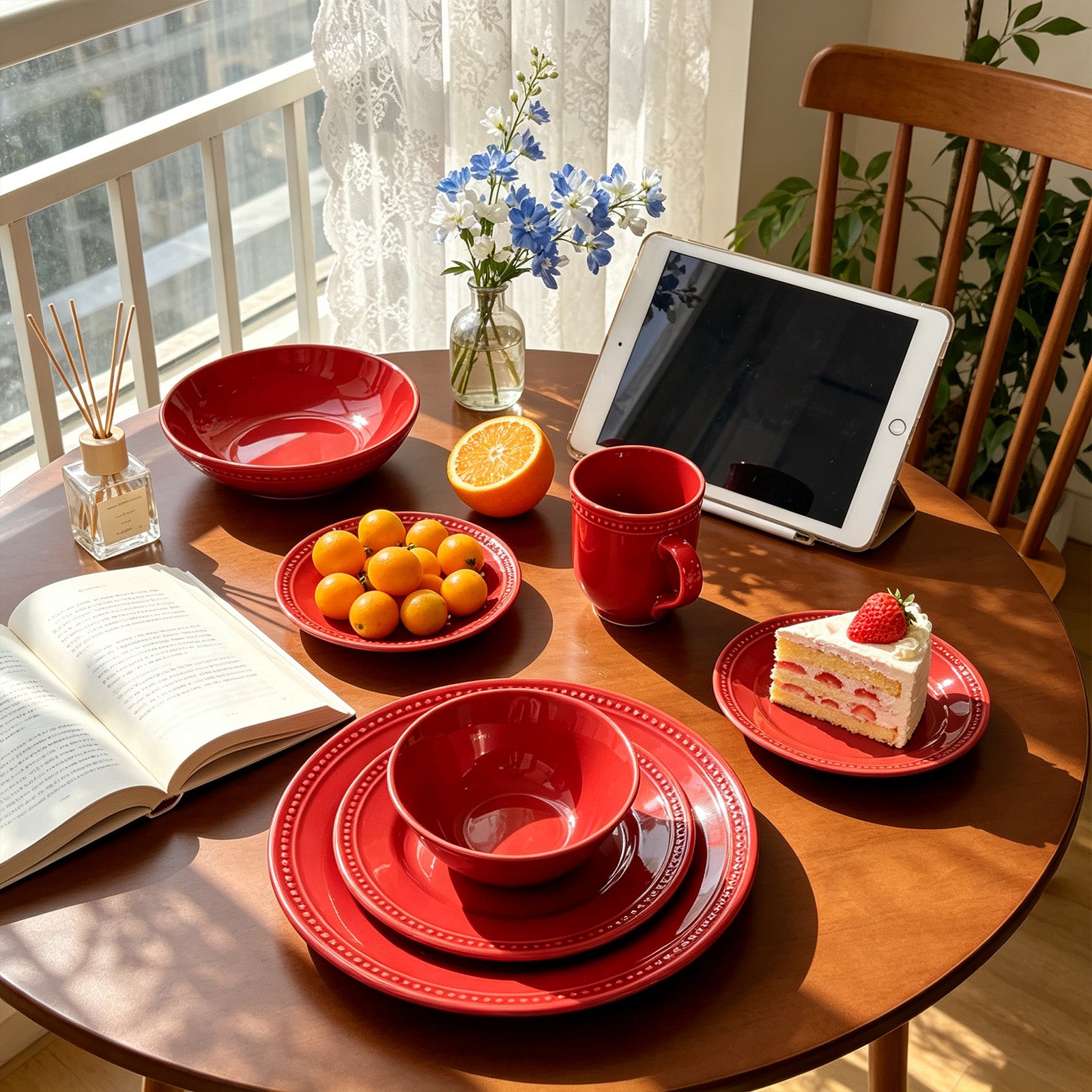 Embossed Pearl Dots Stoneware Dinnerware Set