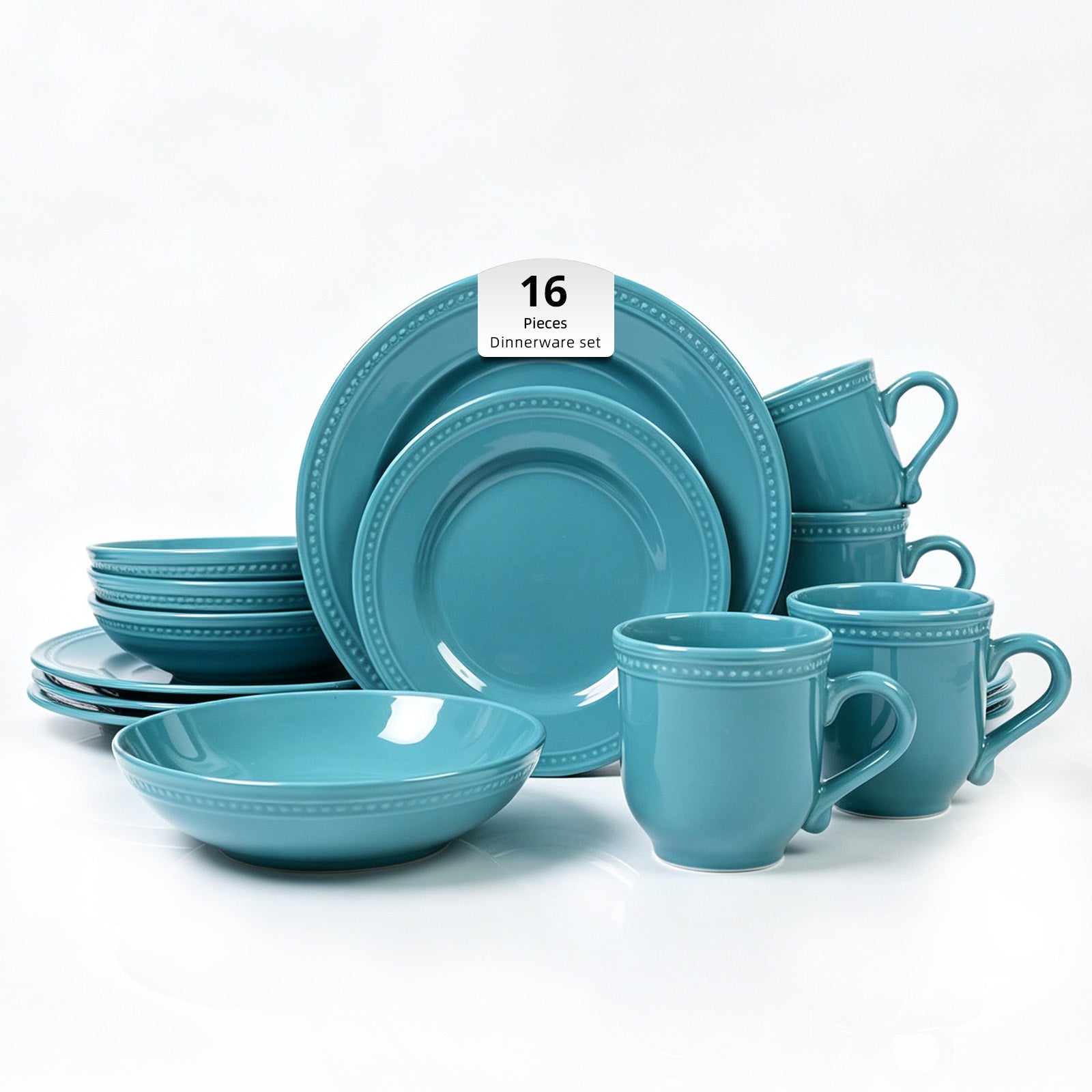 Embossed Pearl Dots Stoneware Dinnerware Set