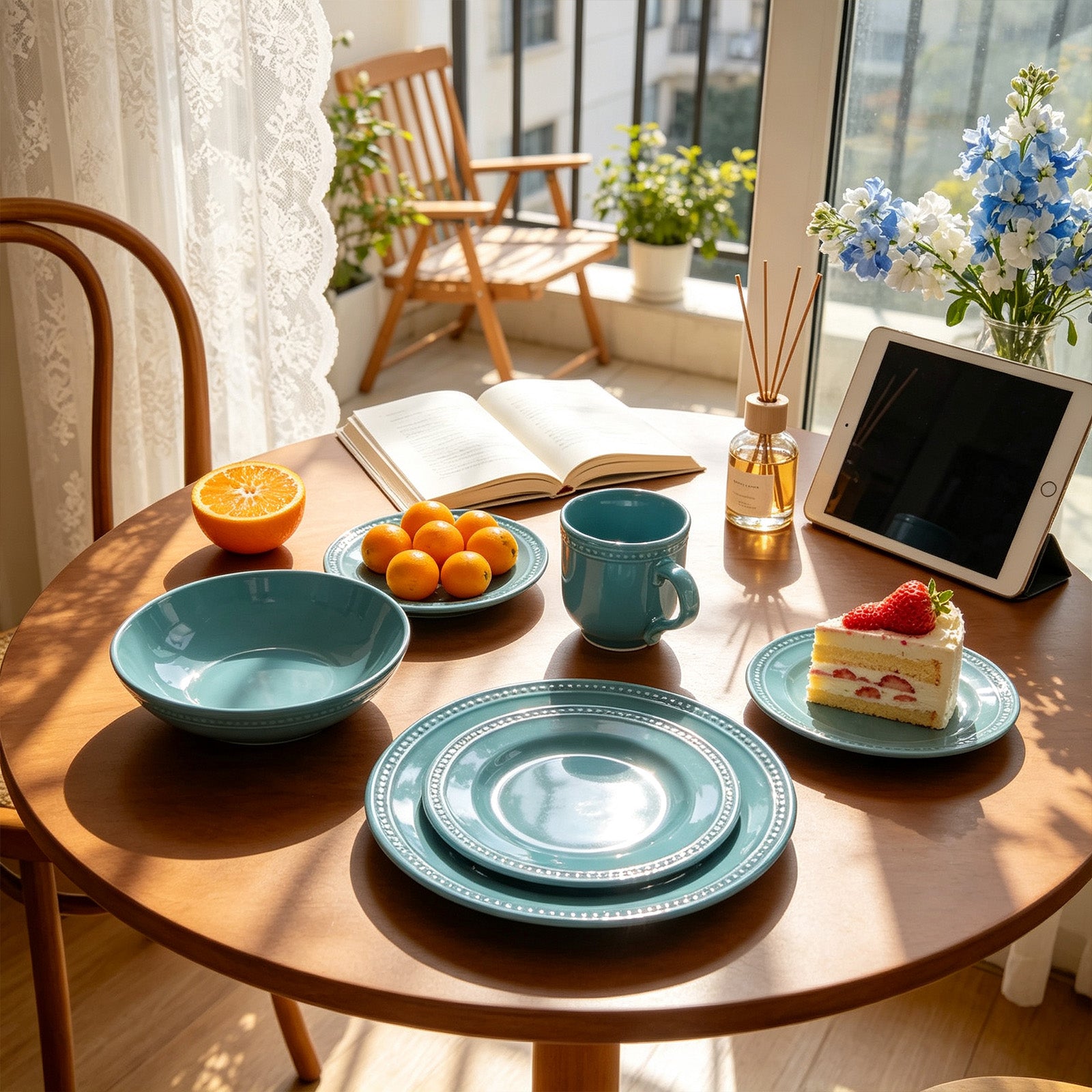 Embossed Pearl Dots Stoneware Dinnerware Set