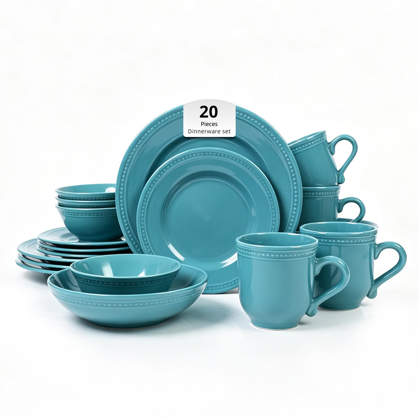 Embossed Pearl Dots Stoneware Dinnerware Set