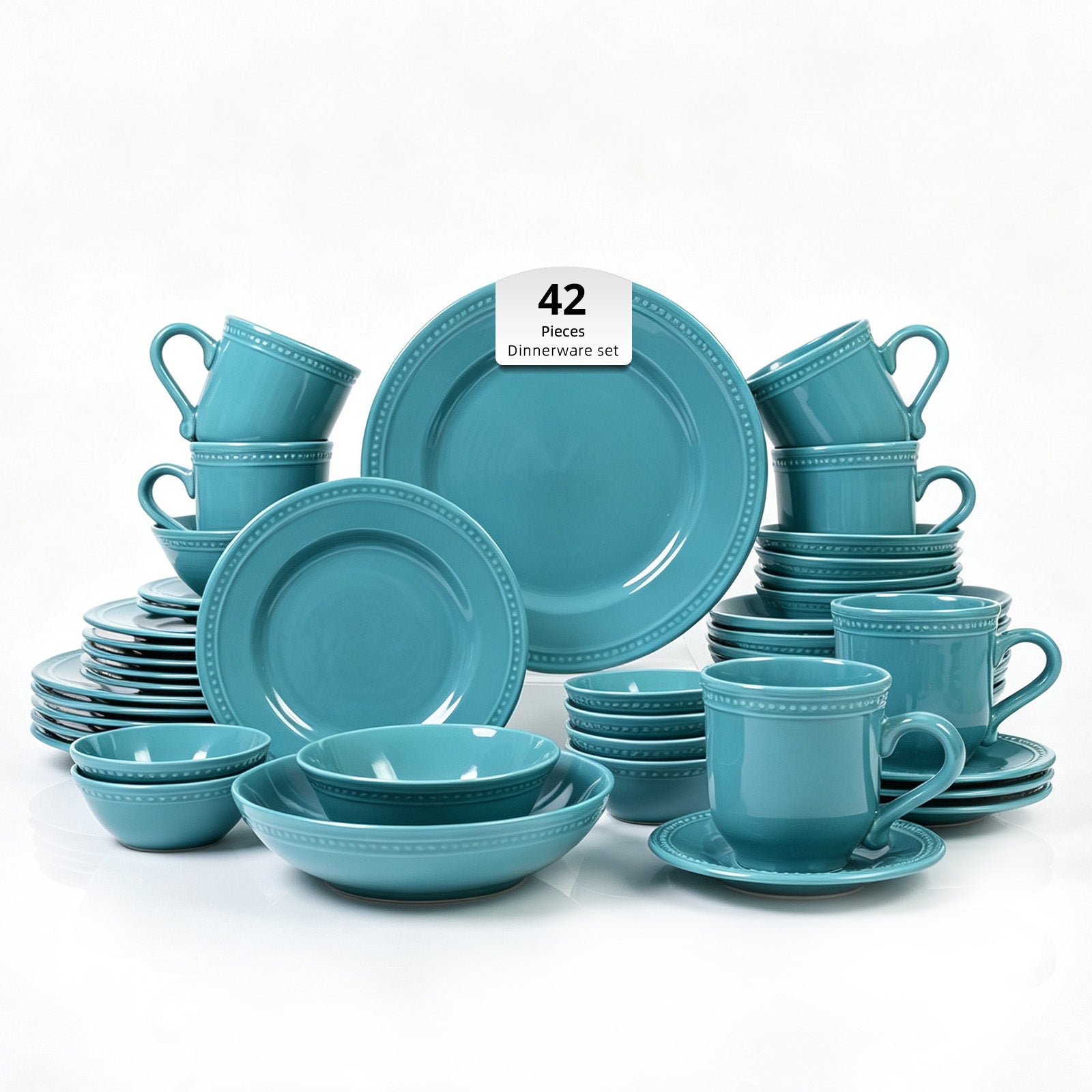Embossed Pearl Dots Stoneware Dinnerware Set