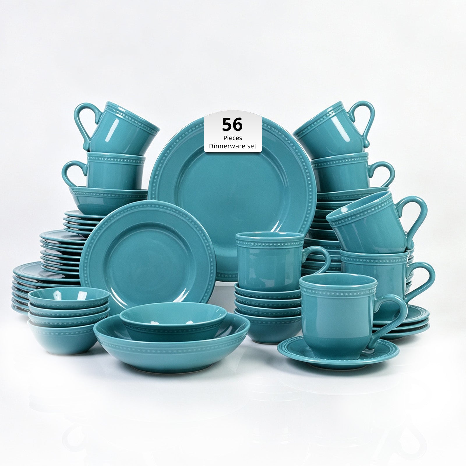 Embossed Pearl Dots Stoneware Dinnerware Set
