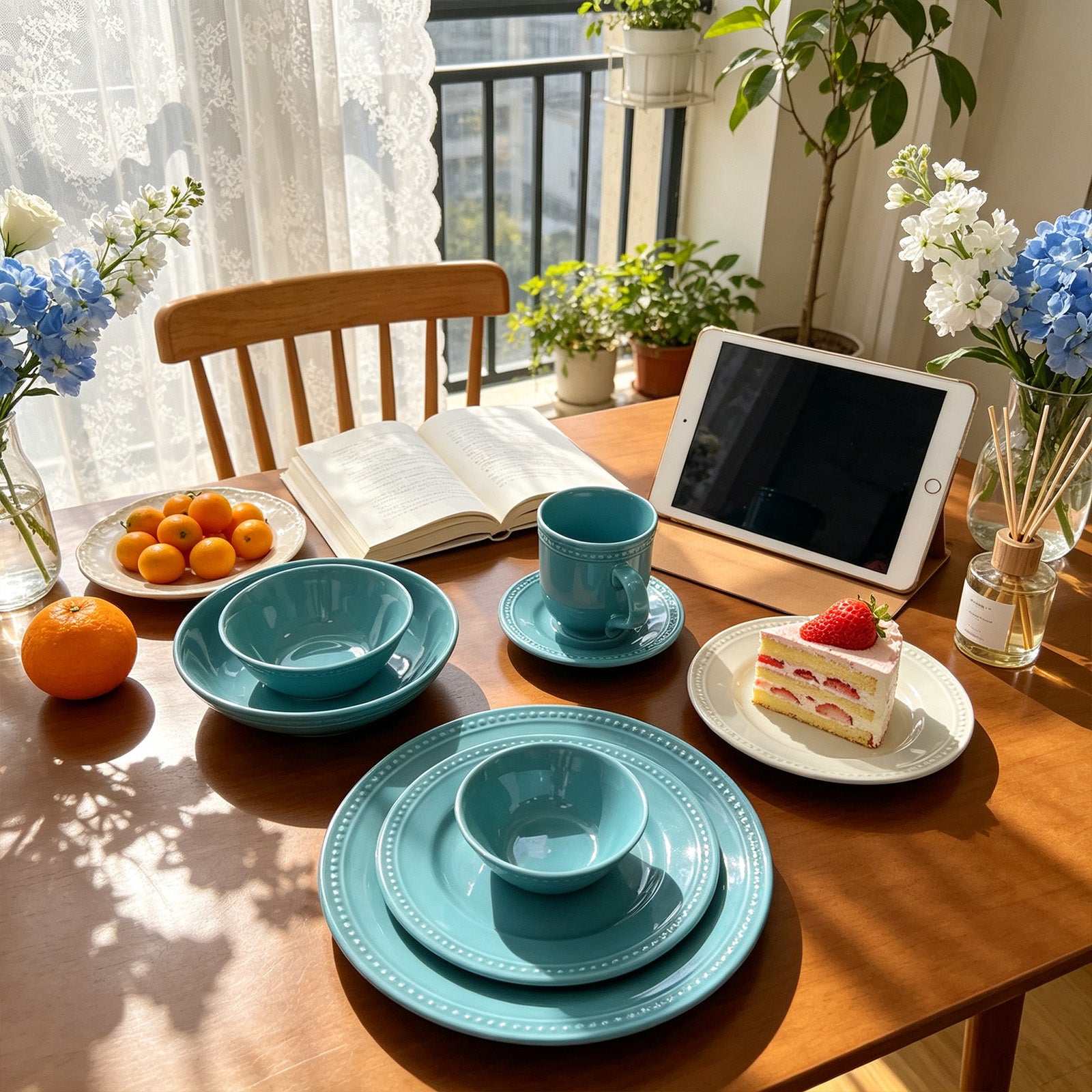 Embossed Pearl Dots Stoneware Dinnerware Set