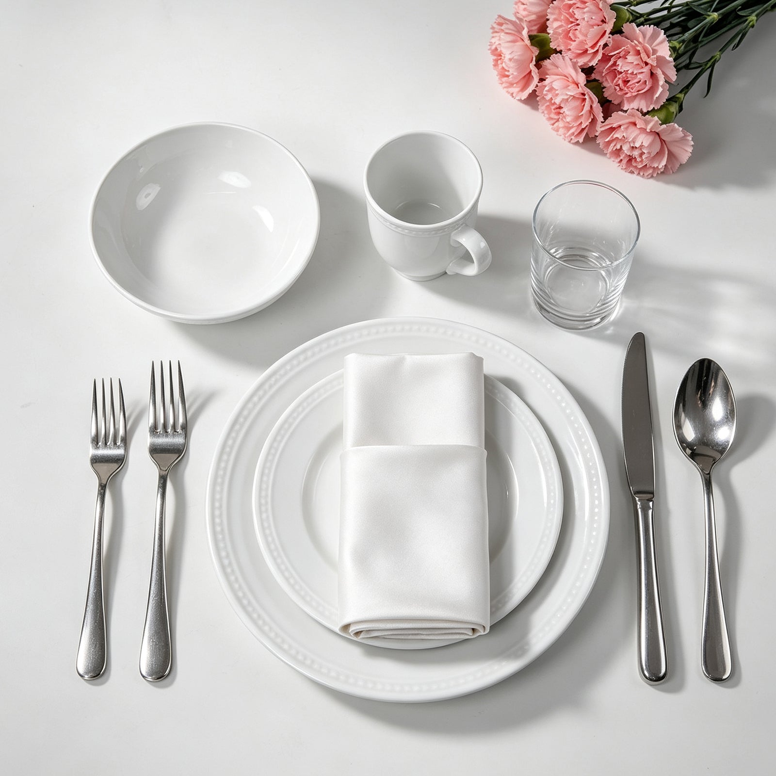 Embossed Pearl Dots Stoneware Dinnerware Set