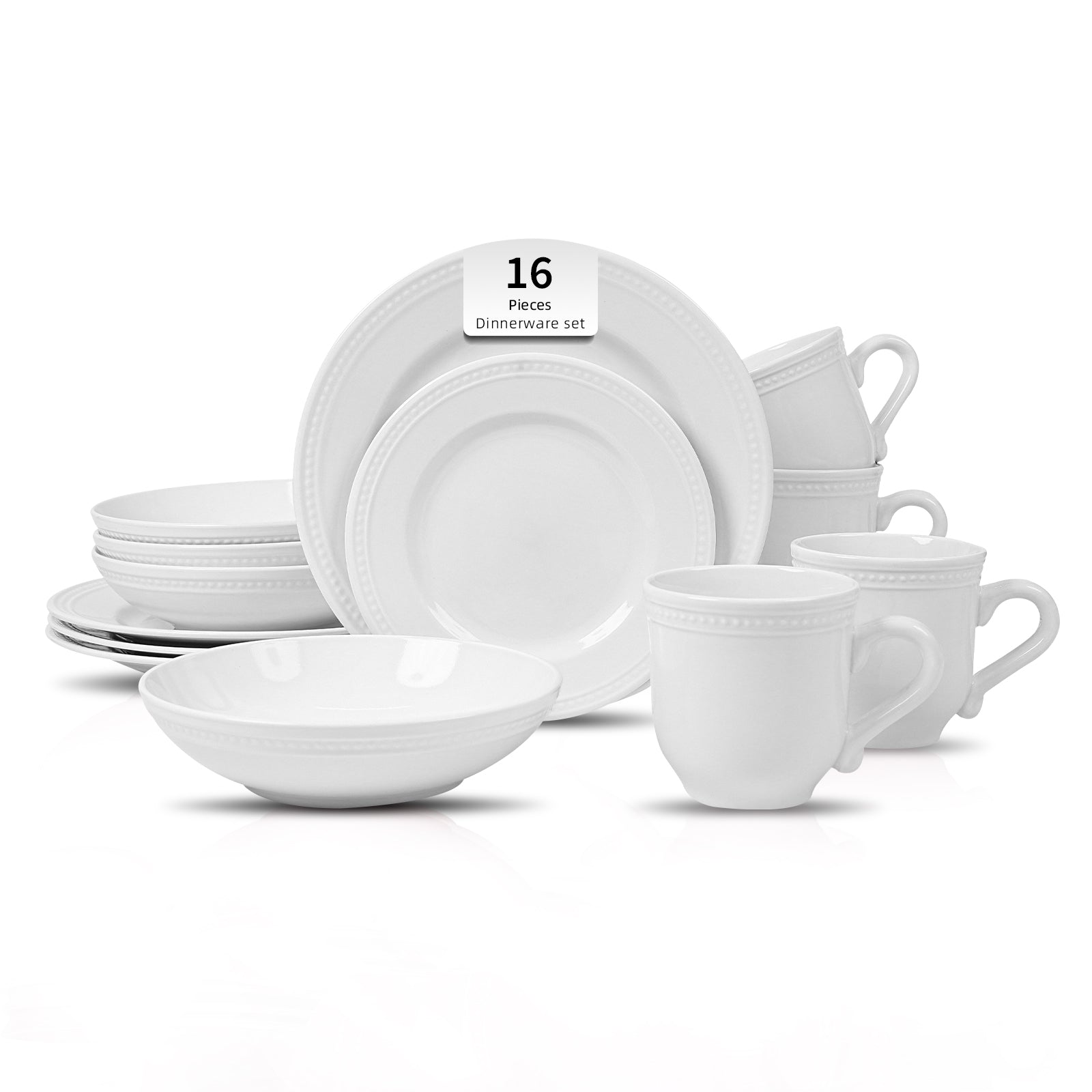 Embossed Pearl Dots Stoneware Dinnerware Set