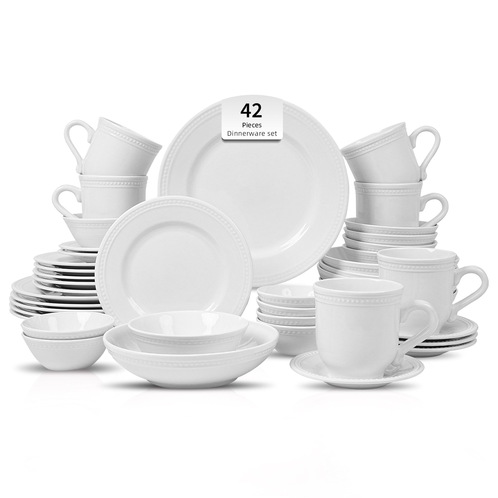 Embossed Pearl Dots Stoneware Dinnerware Set