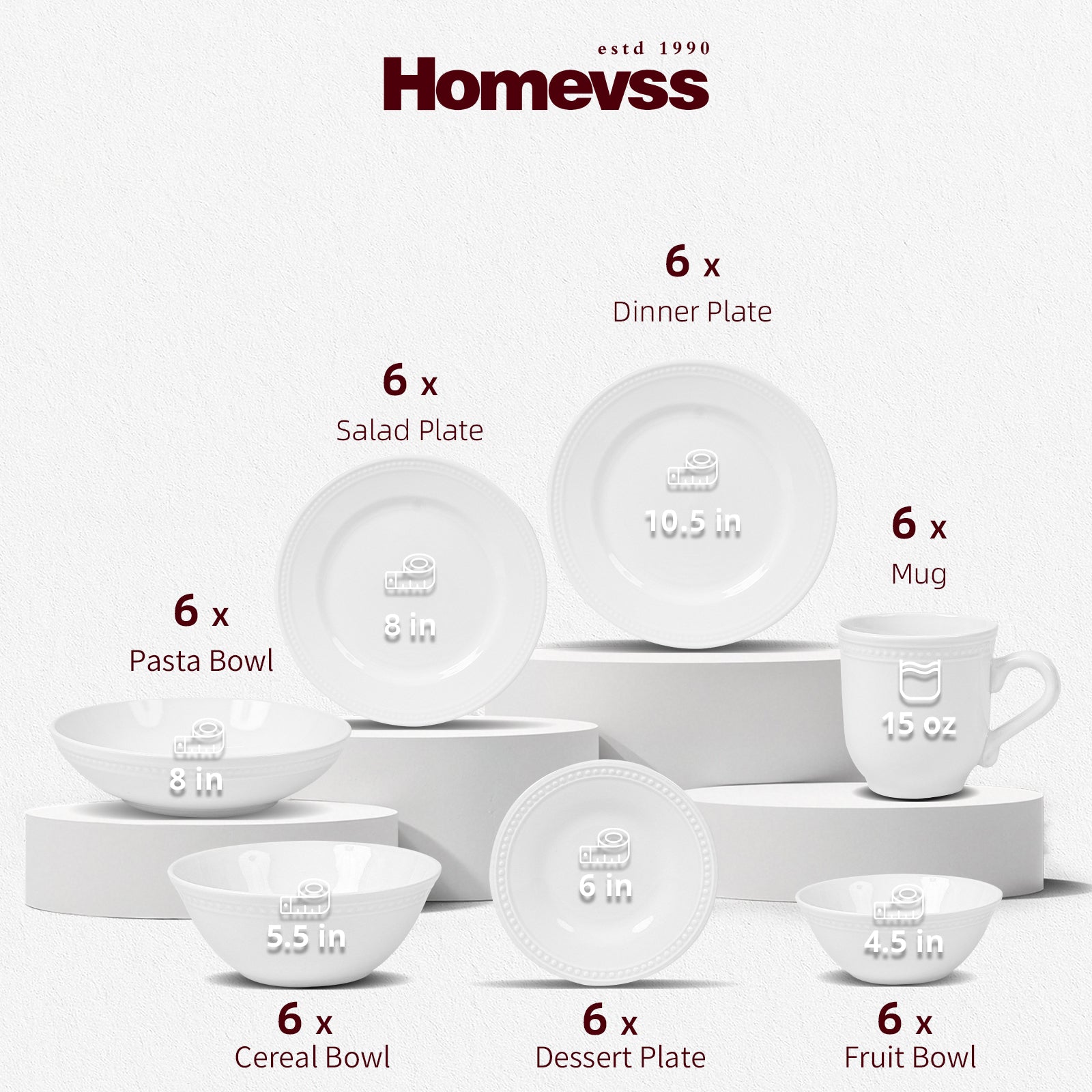 Embossed Pearl Dots Stoneware Dinnerware Set