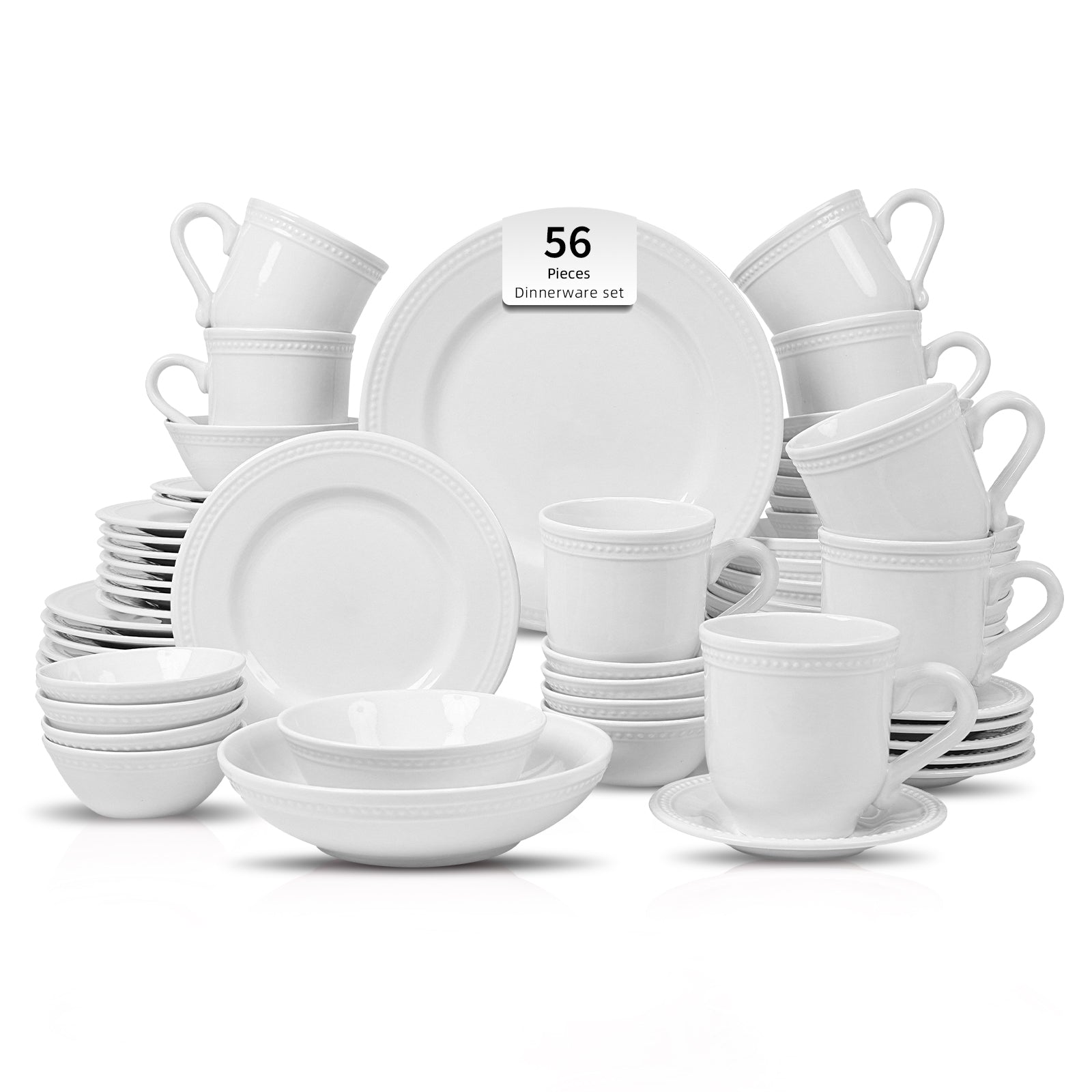 Embossed Pearl Dots Stoneware Dinnerware Set