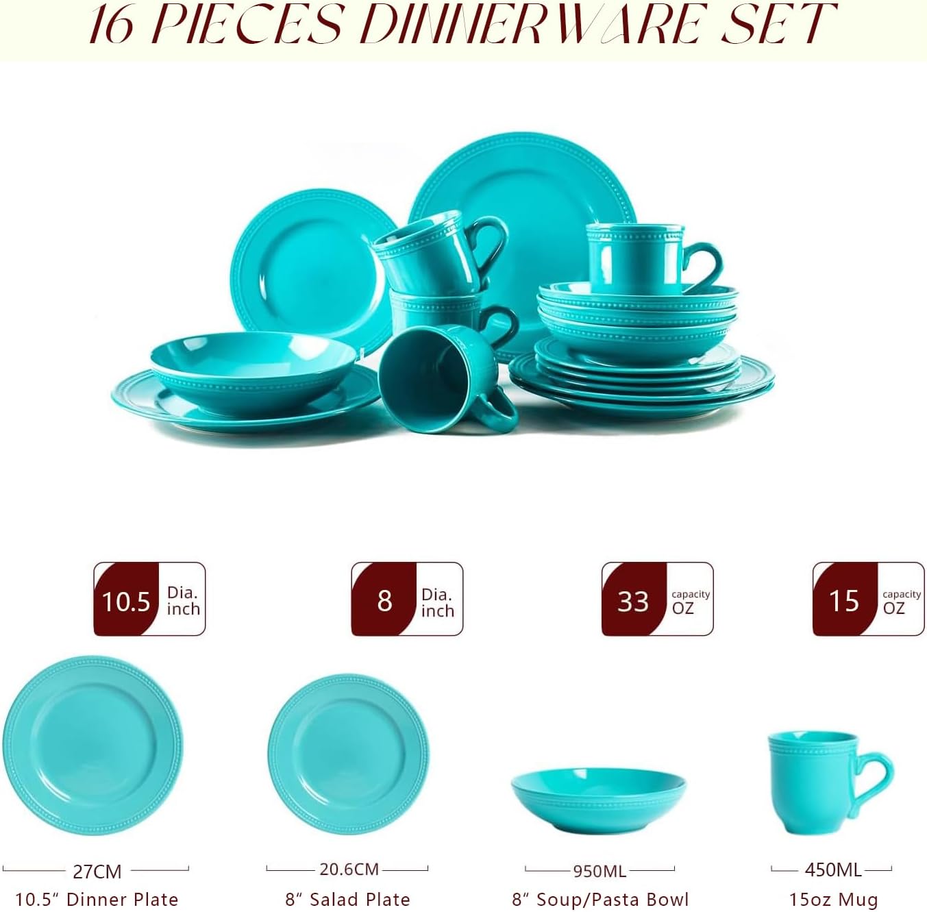 Pearl Dots Stoneware Dinnerware Set