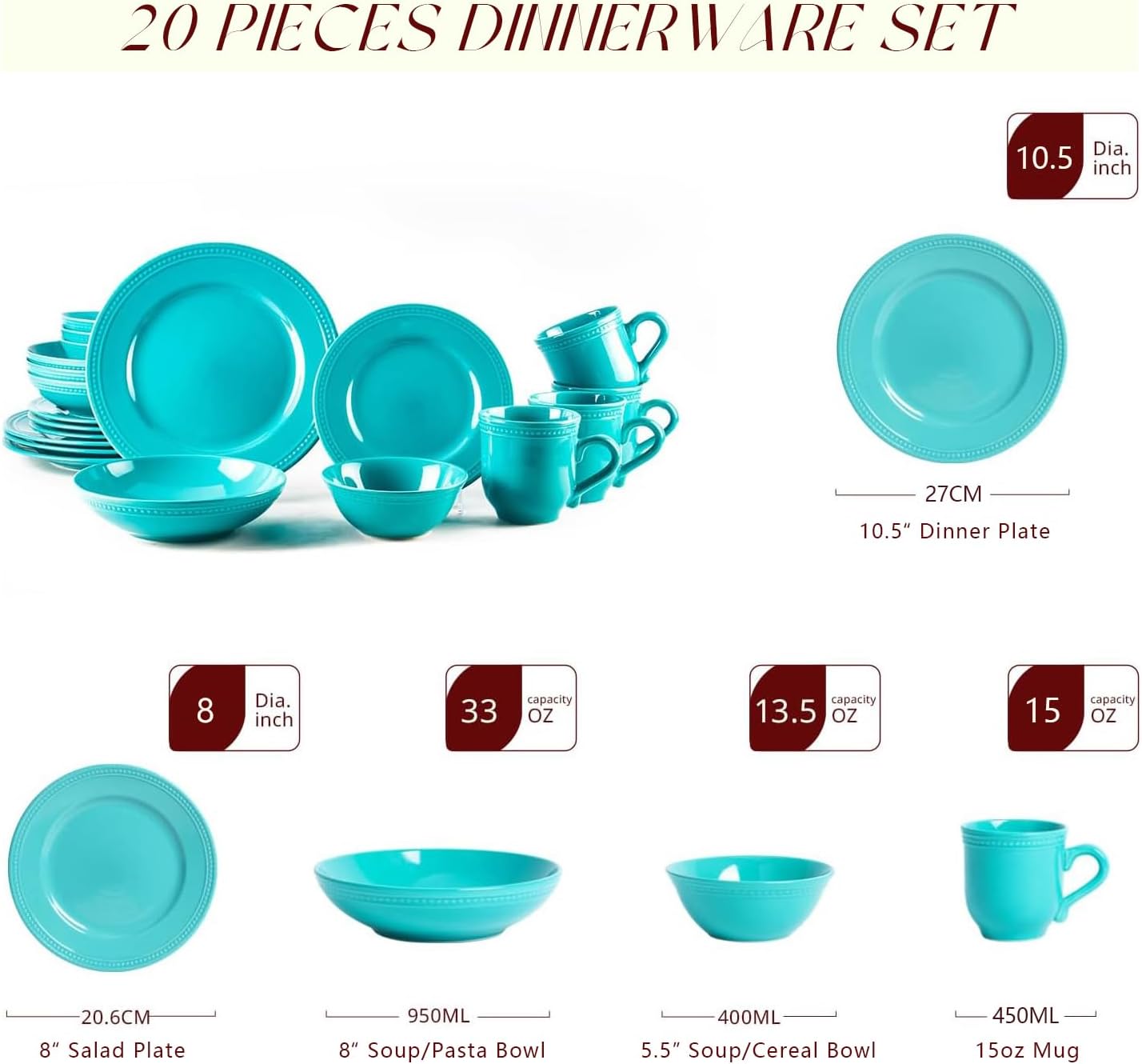 Pearl Dots Stoneware Dinnerware Set