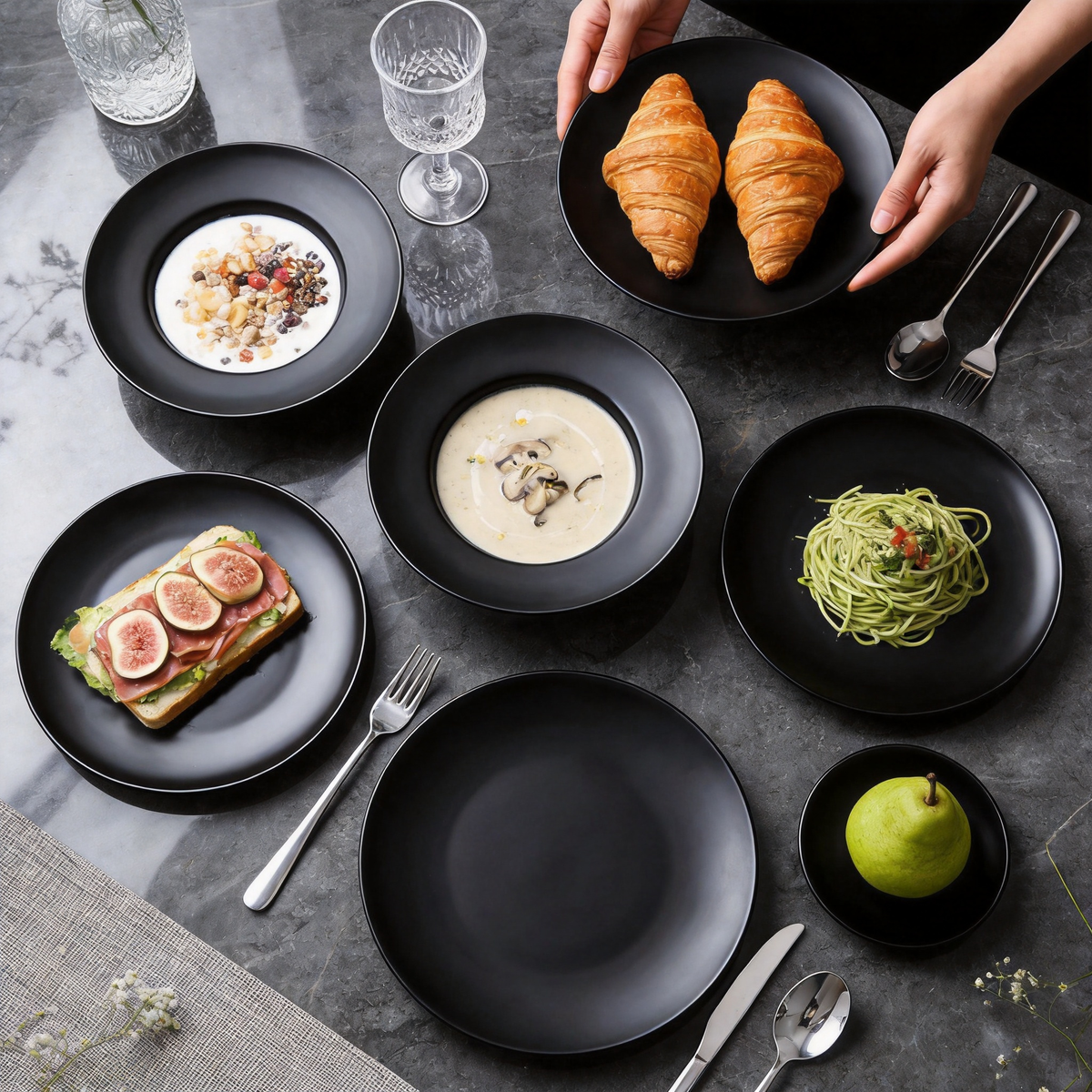Commercial-Grade Stoneware Coupe Plates