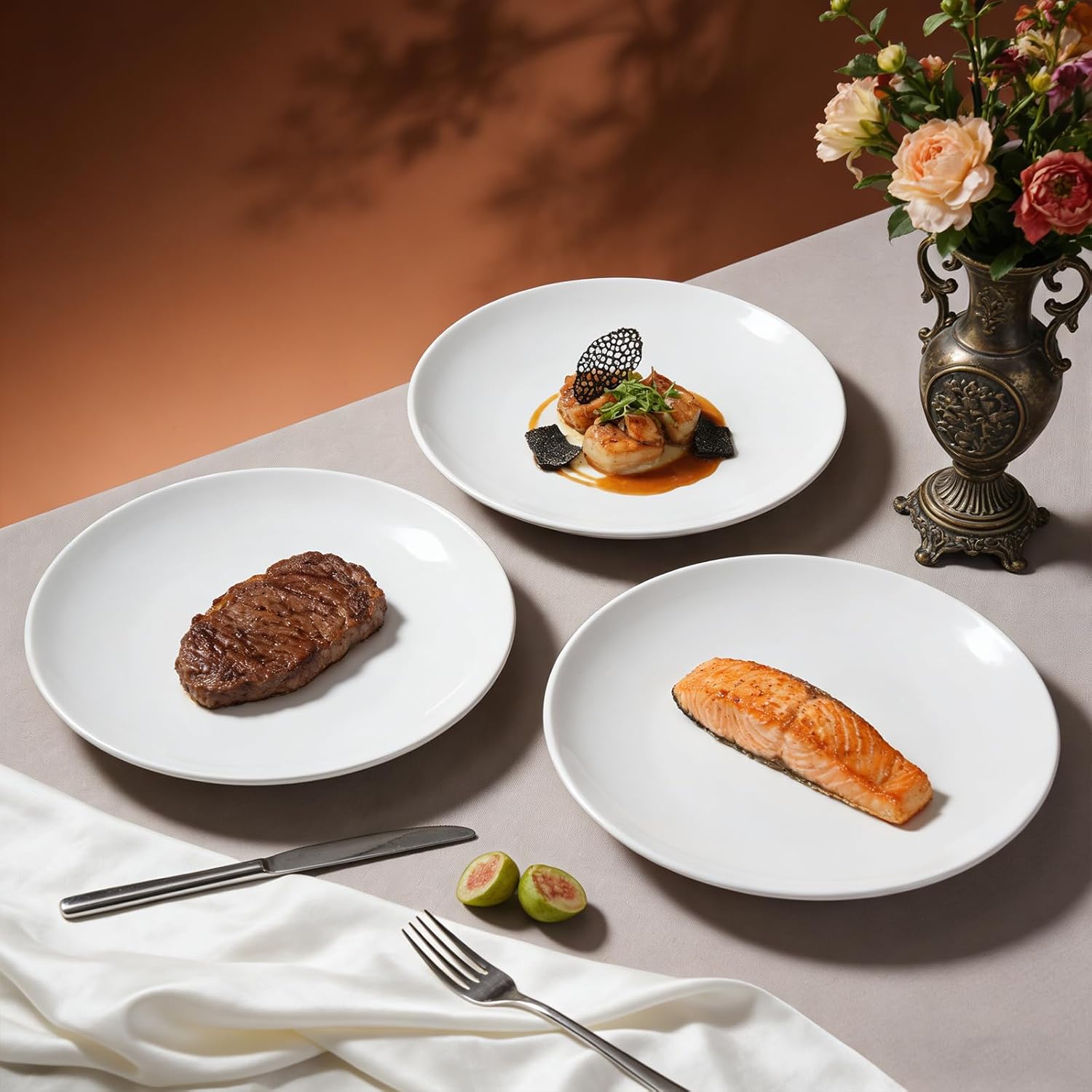 Commercial-Grade Stoneware Coupe Plates