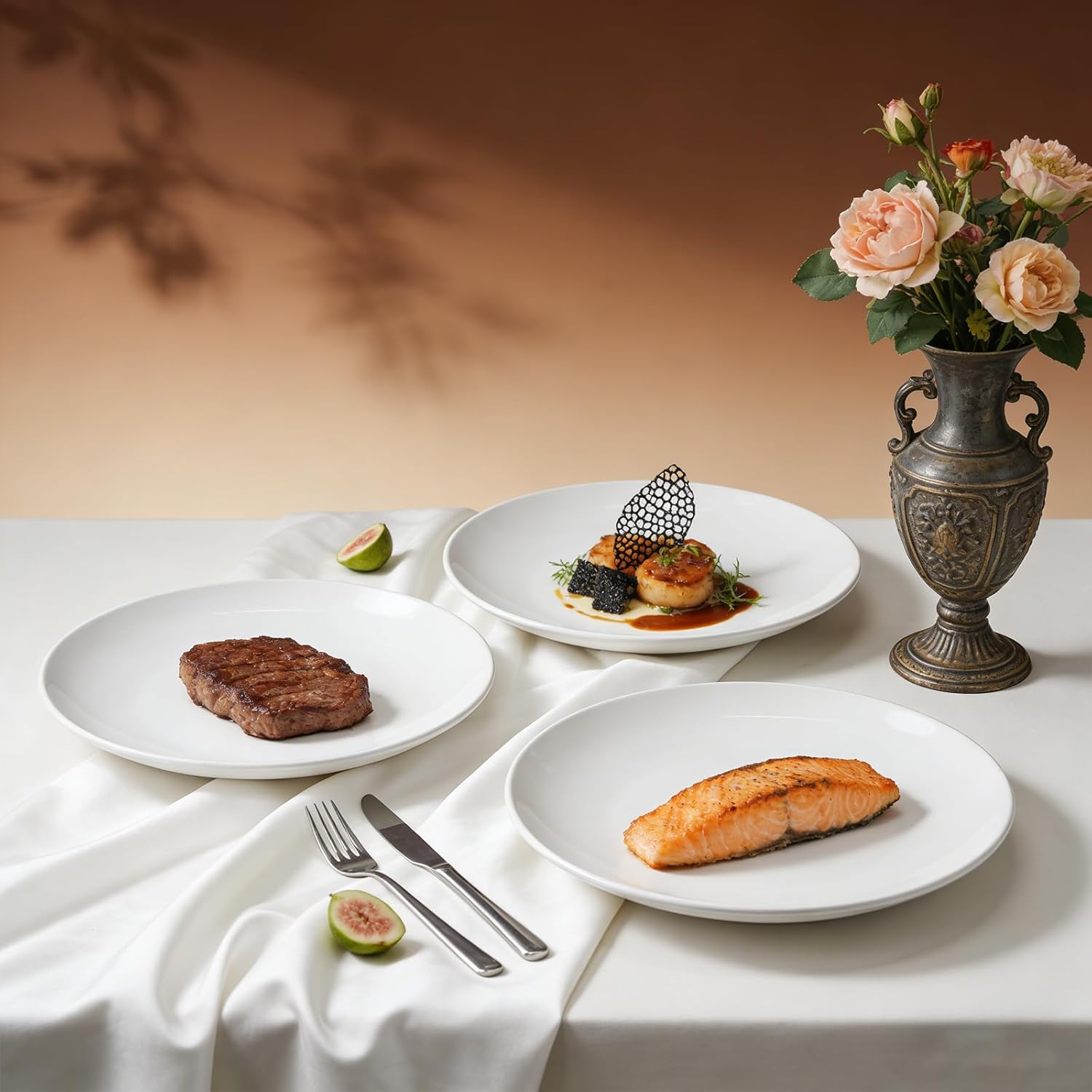 Commercial-Grade Stoneware Coupe Plates