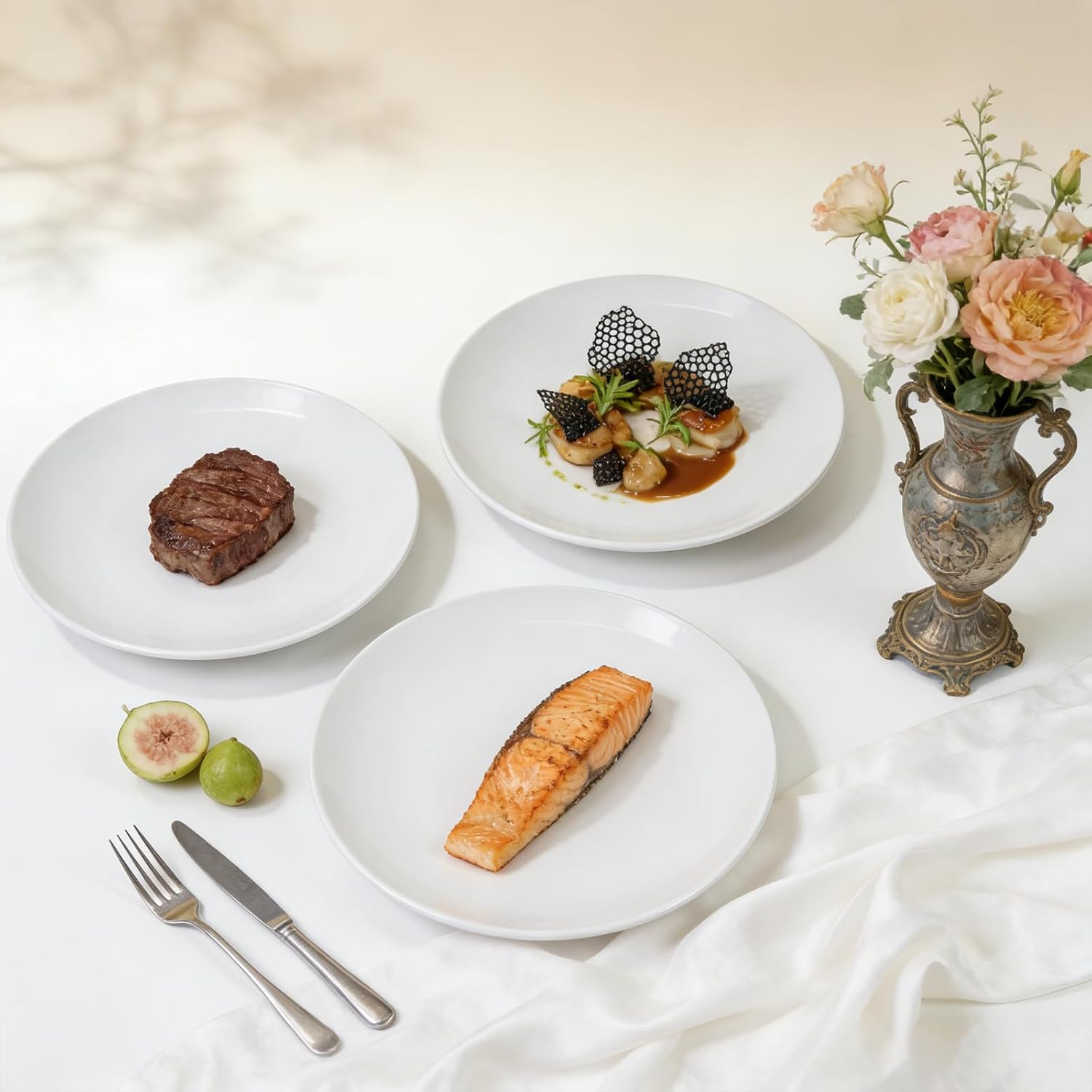 Commercial-Grade Stoneware Coupe Plates