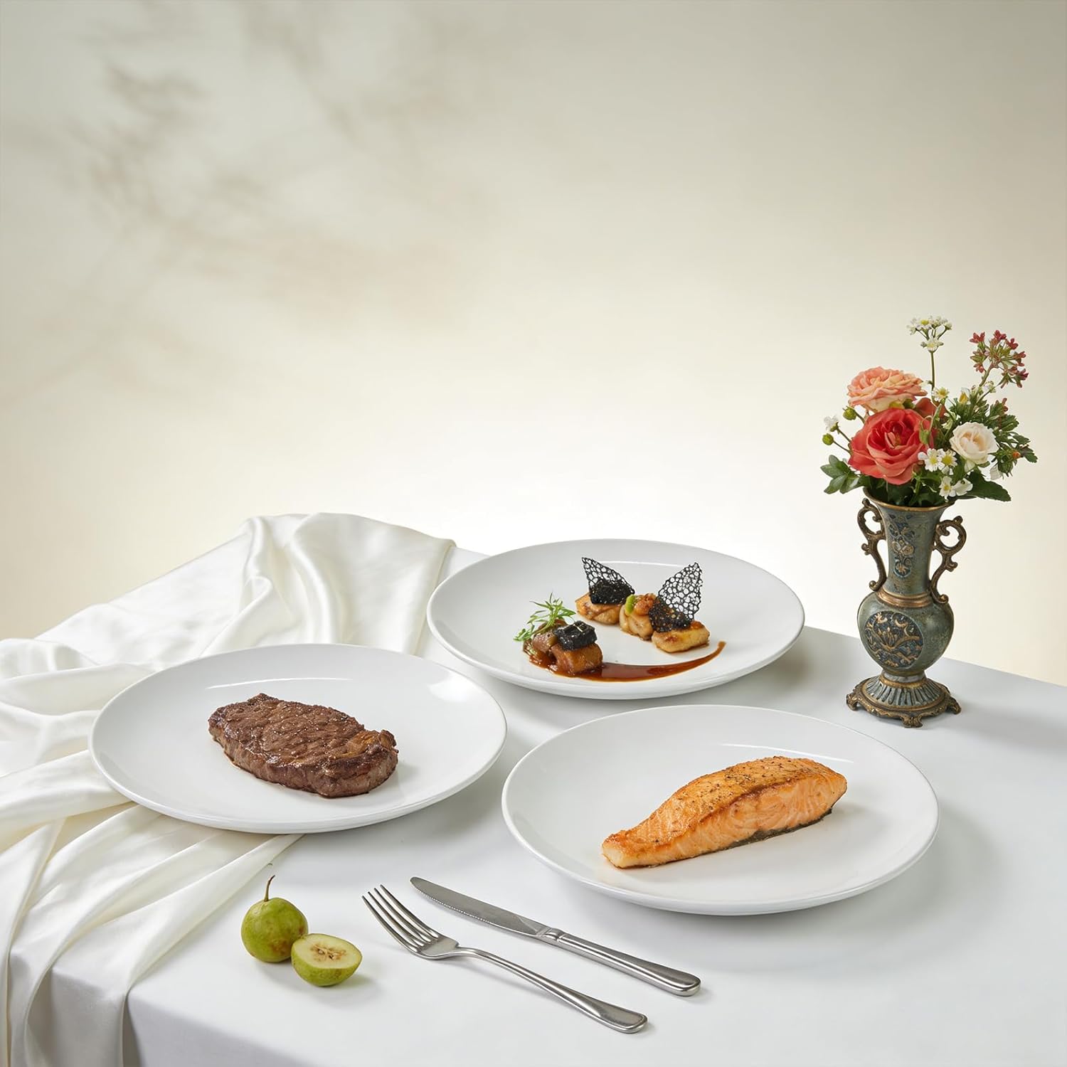 Commercial-Grade Stoneware Coupe Plates