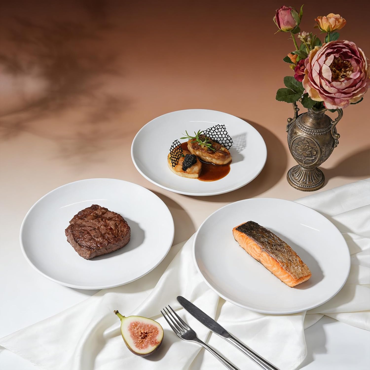 Commercial-Grade Stoneware Coupe Plates