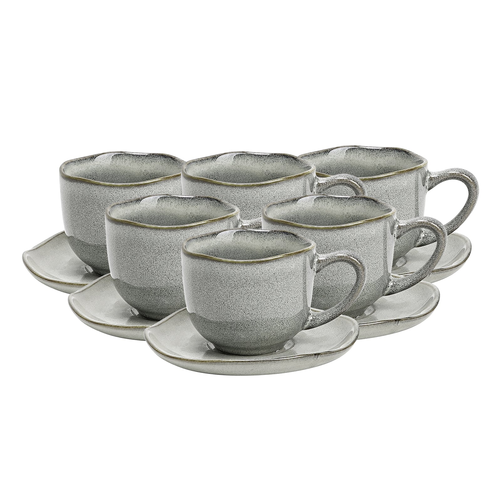 Organic Shape Highland Cup & Saucer Set