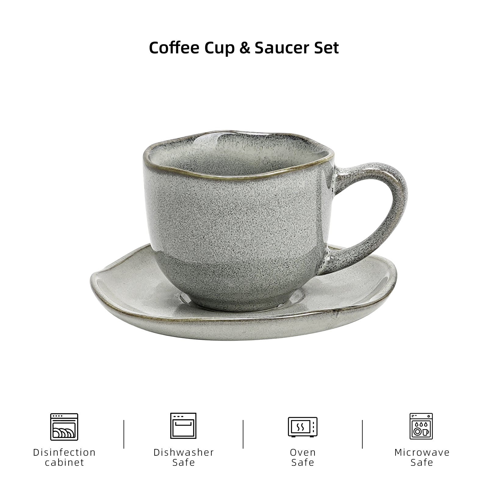 Organic Shape Highland Cup & Saucer Set