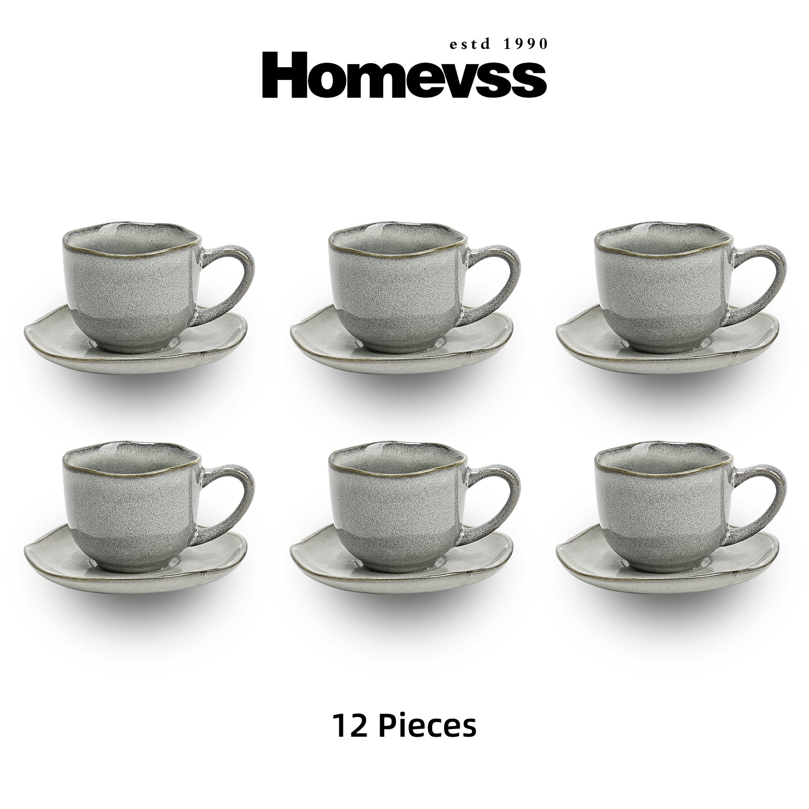 Organic Shape Highland Cup & Saucer Set