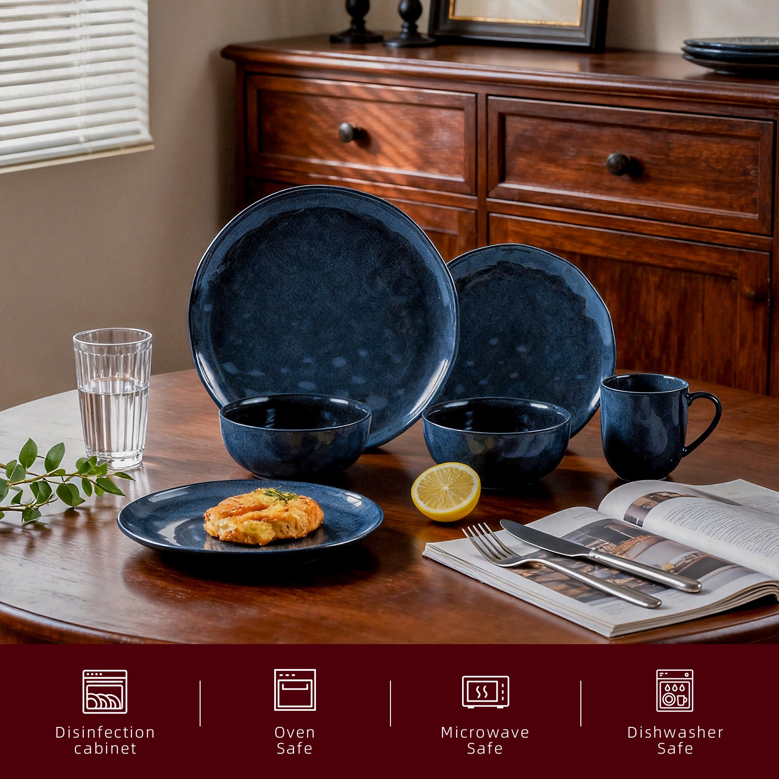 Stoneware Reactive Glaze Organic Sky Star Dinnerware Set