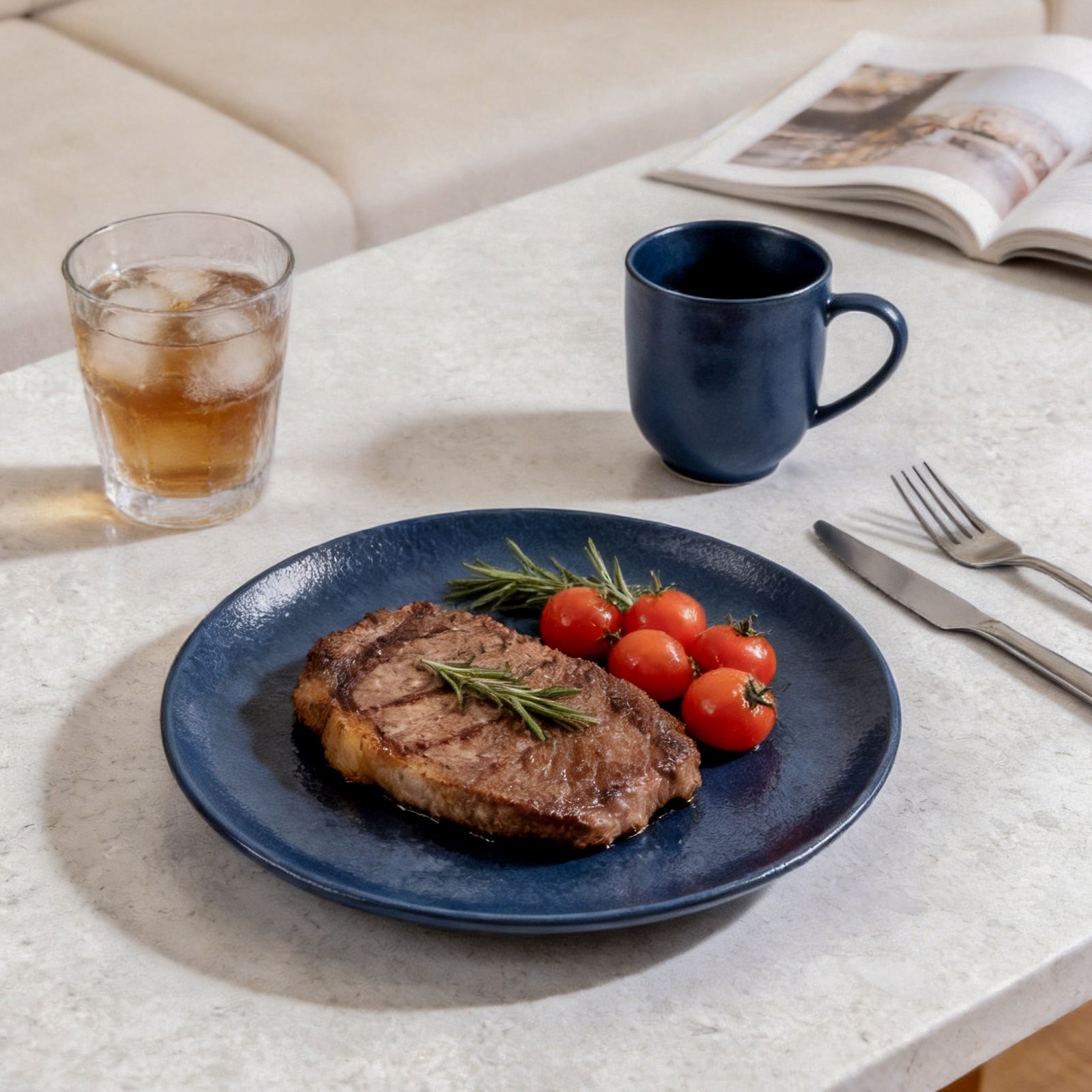 Stoneware Reactive Glaze Organic Sky Star Dinnerware Set