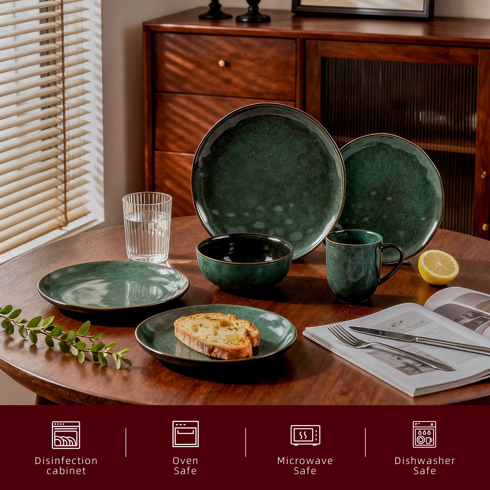 Stoneware Reactive Glaze Organic Sky Star Dinnerware Set