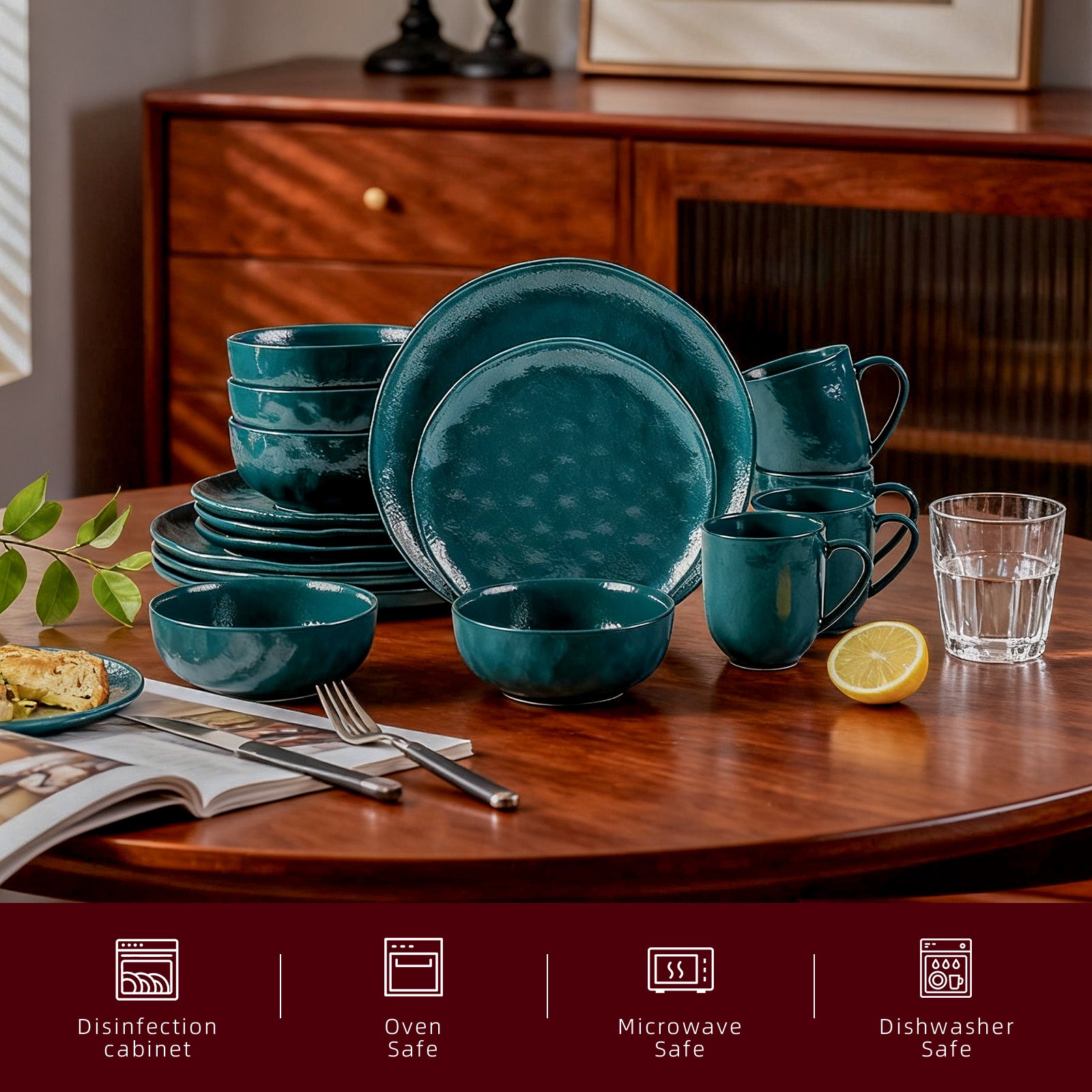 Stoneware Reactive Glaze Organic Sky Star Dinnerware Set