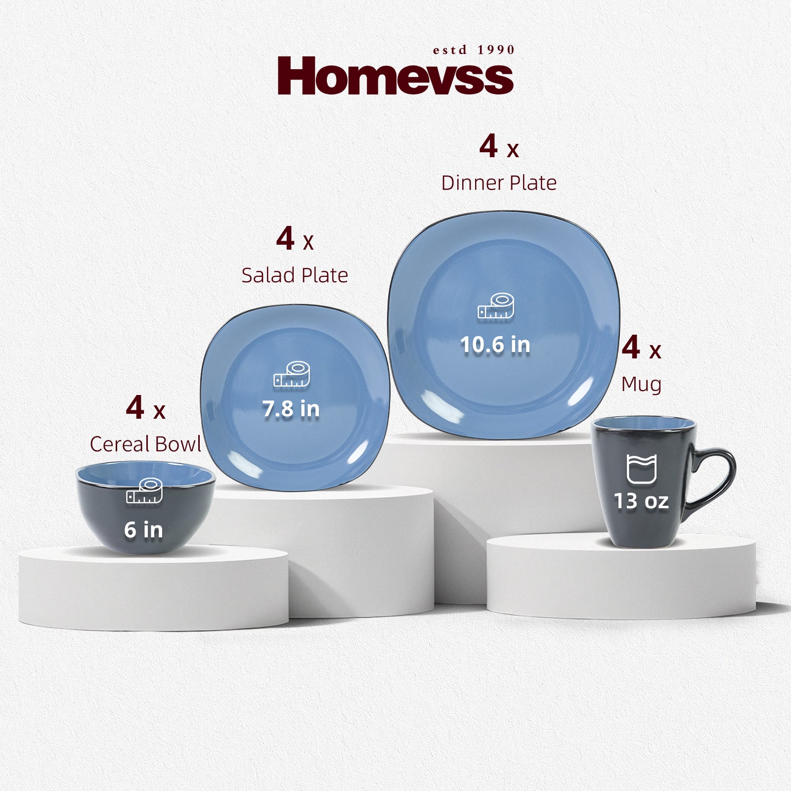 Stoneware Square Dinnerware Set