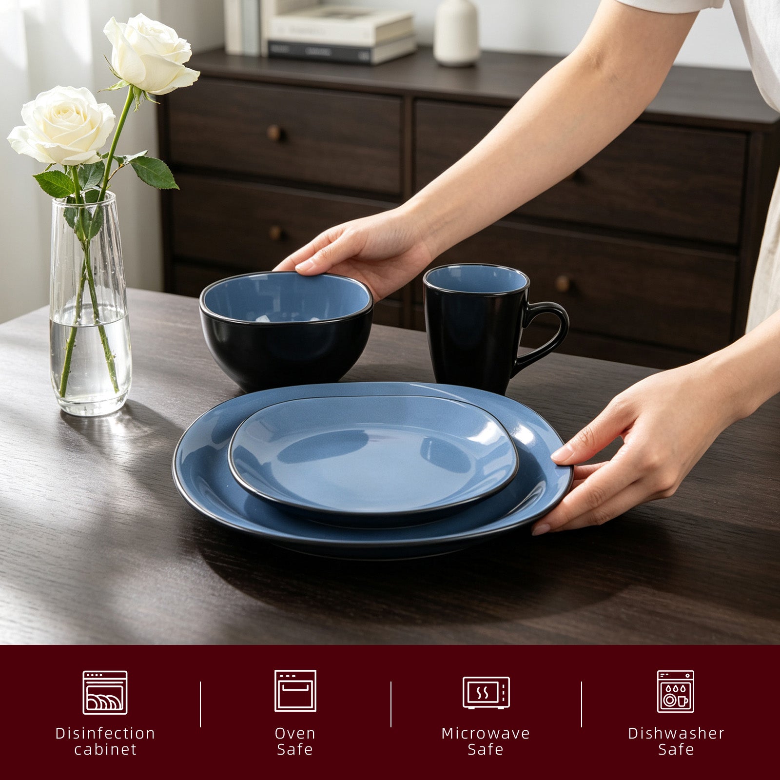 Stoneware Square Dinnerware Set