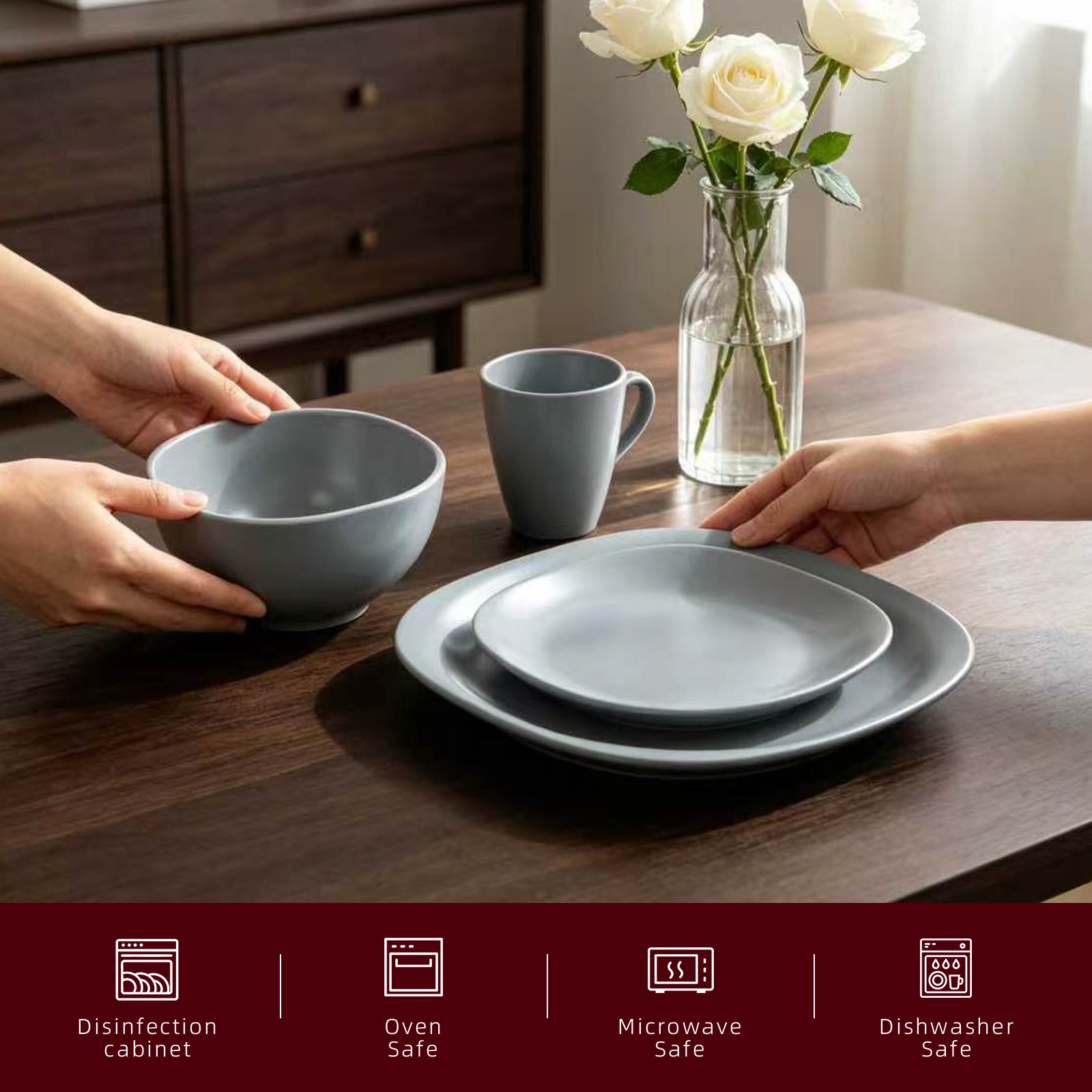 Stoneware Square Dinnerware Set